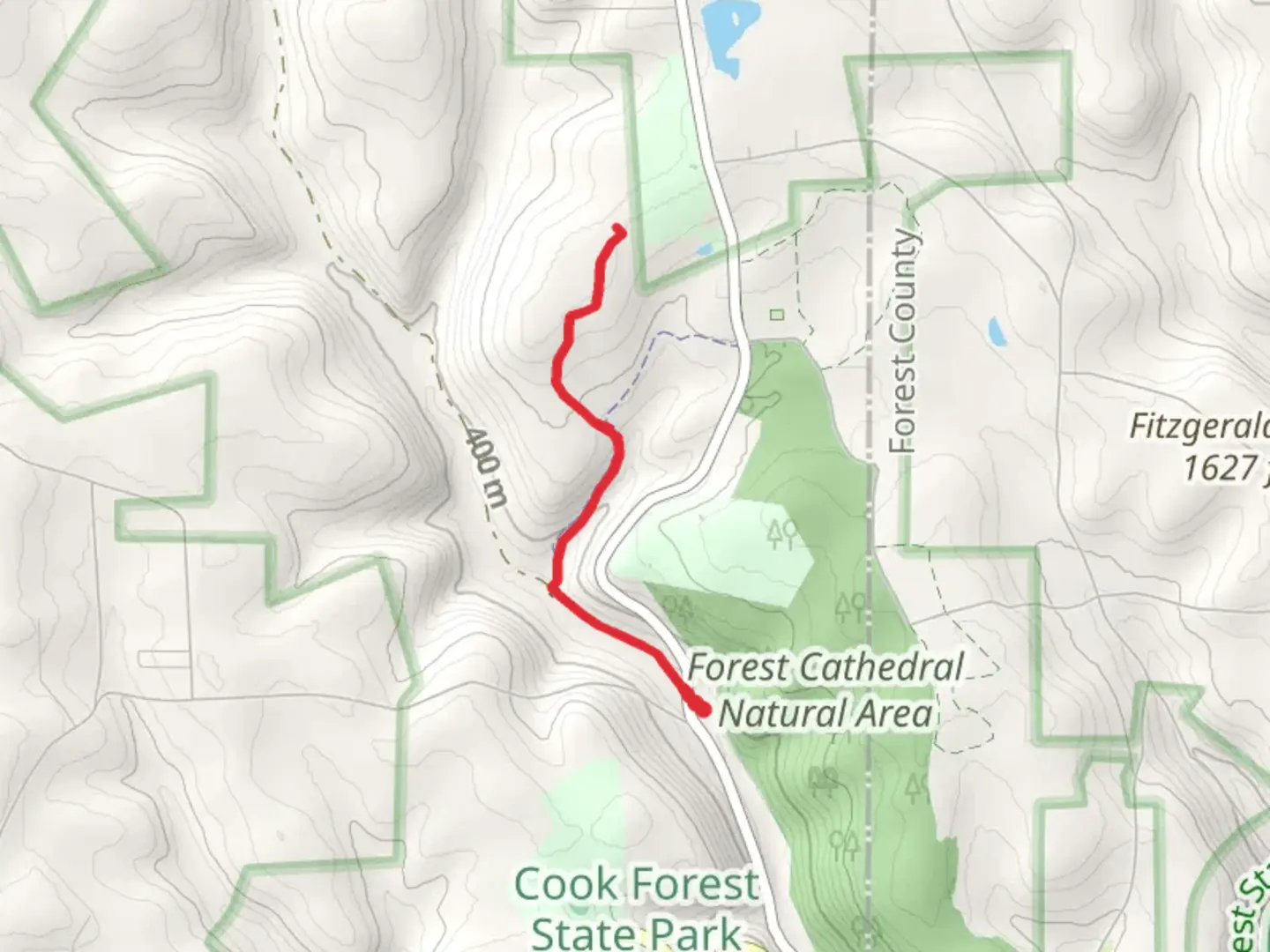 An image depicting the trail Gas Wells - Hejren and its surrounding area.