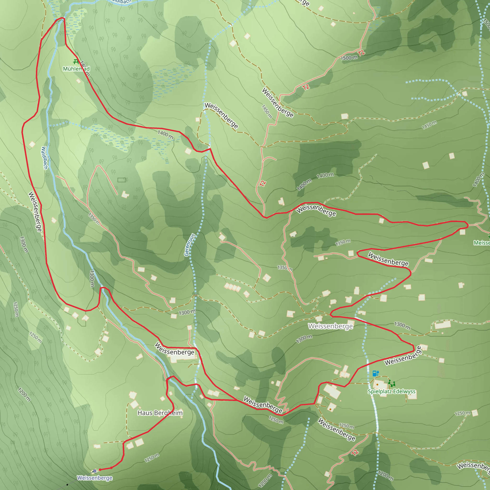 Weissenberg Loop Trail mobile static map