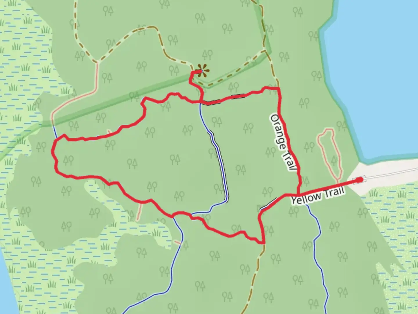 An image depicting the trail Yellow and Orange Loop Trail and its surrounding area.