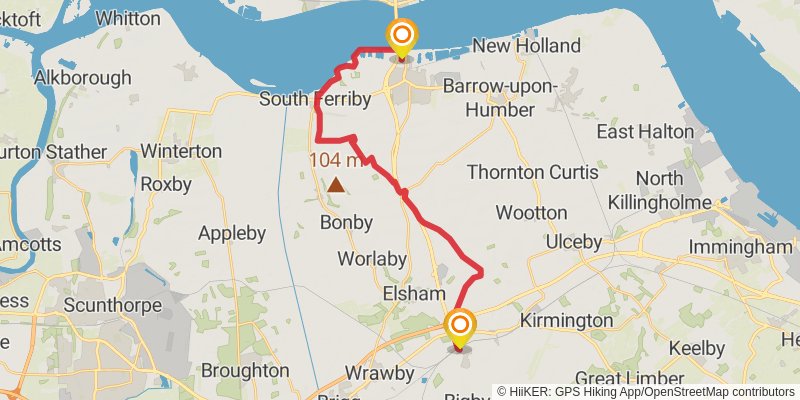 Middleton in Teesdale to Harwich Walk stage 19 Map