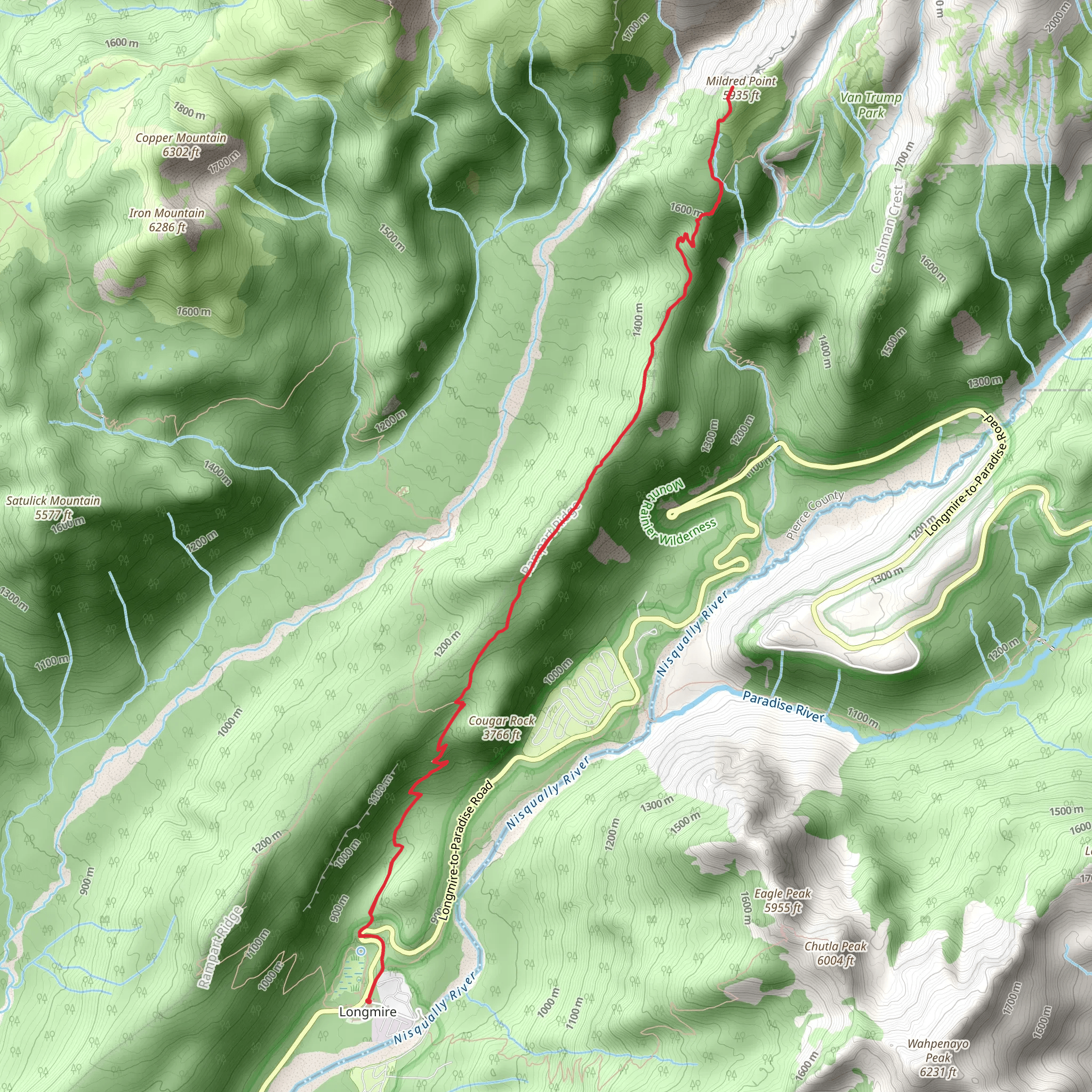 Mildred Point Trail mobile static map