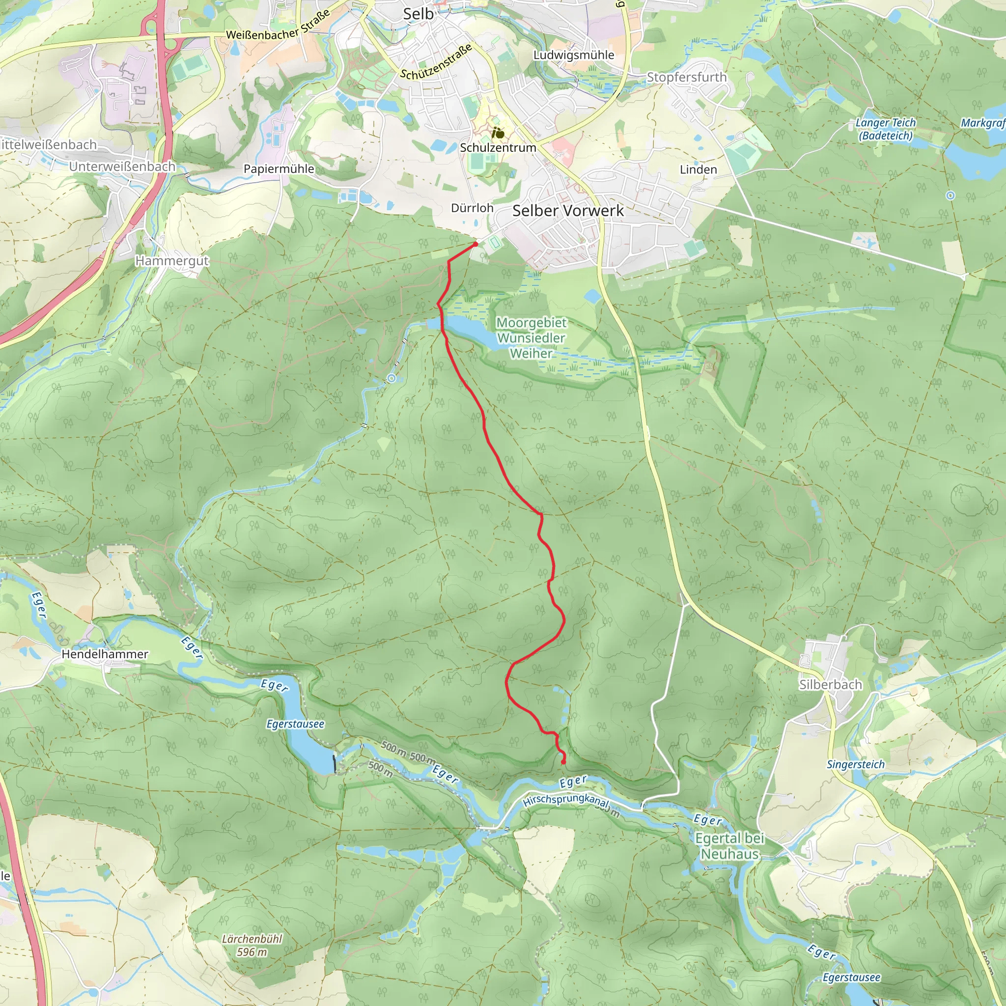 Dürrloh to Wellerthal Walk via Wunsiedler Weiher mobile static map