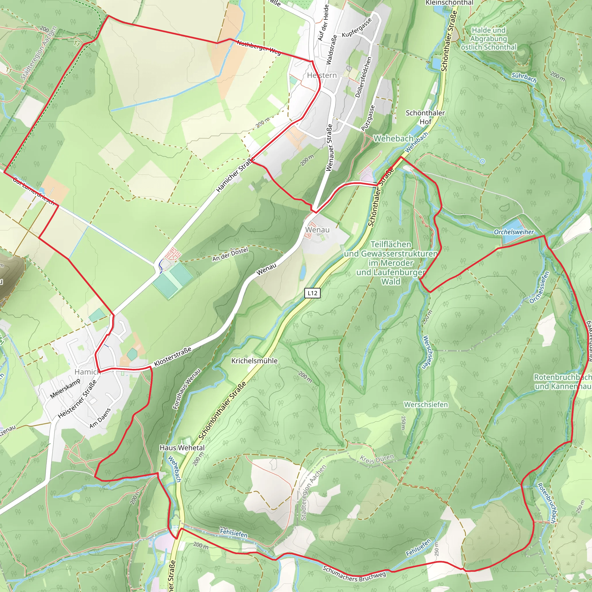 Orchelsweiher and Fehlsiefen via Schevenhuette Rundweg mobile static map
