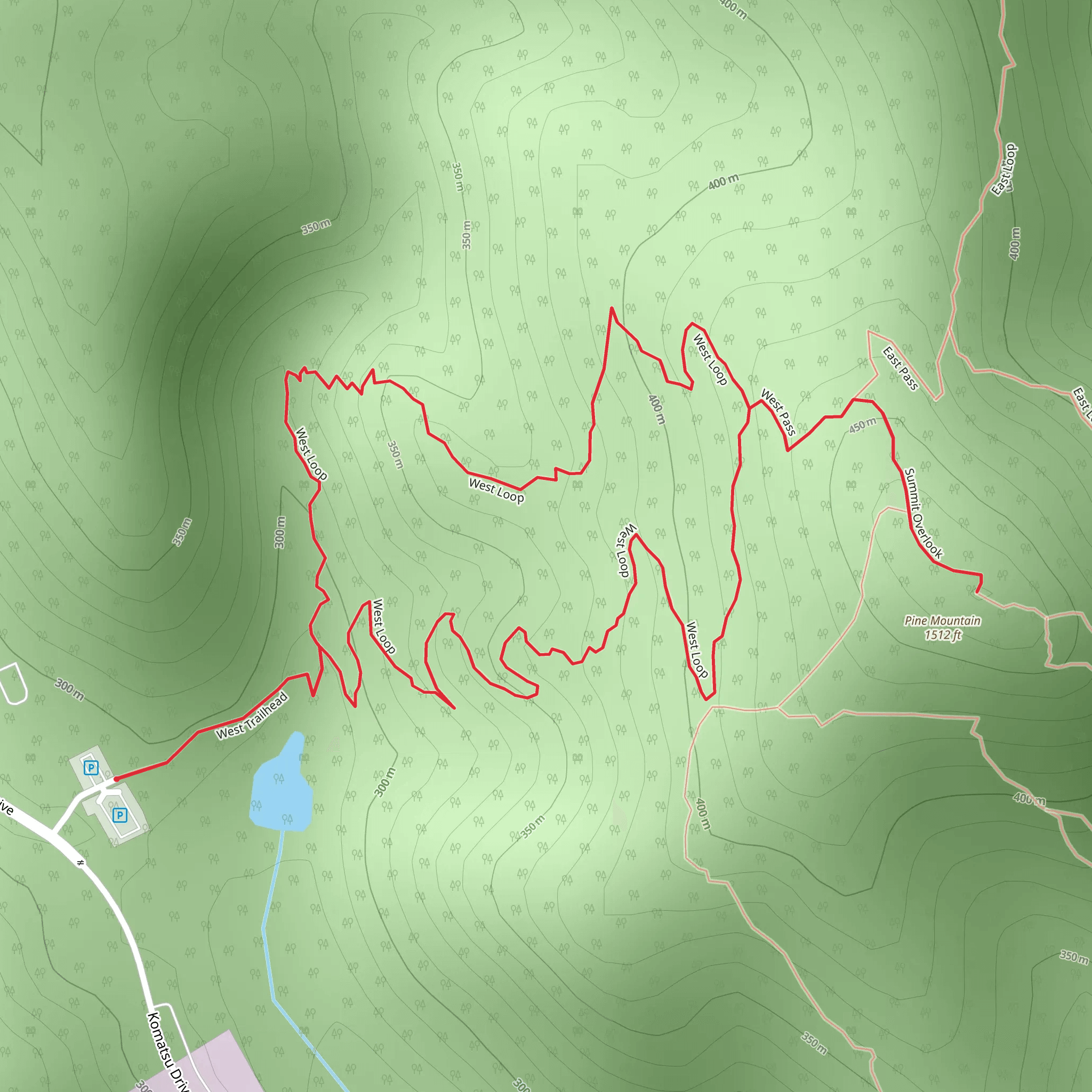 Pine Mountain via West Loop mobile static map