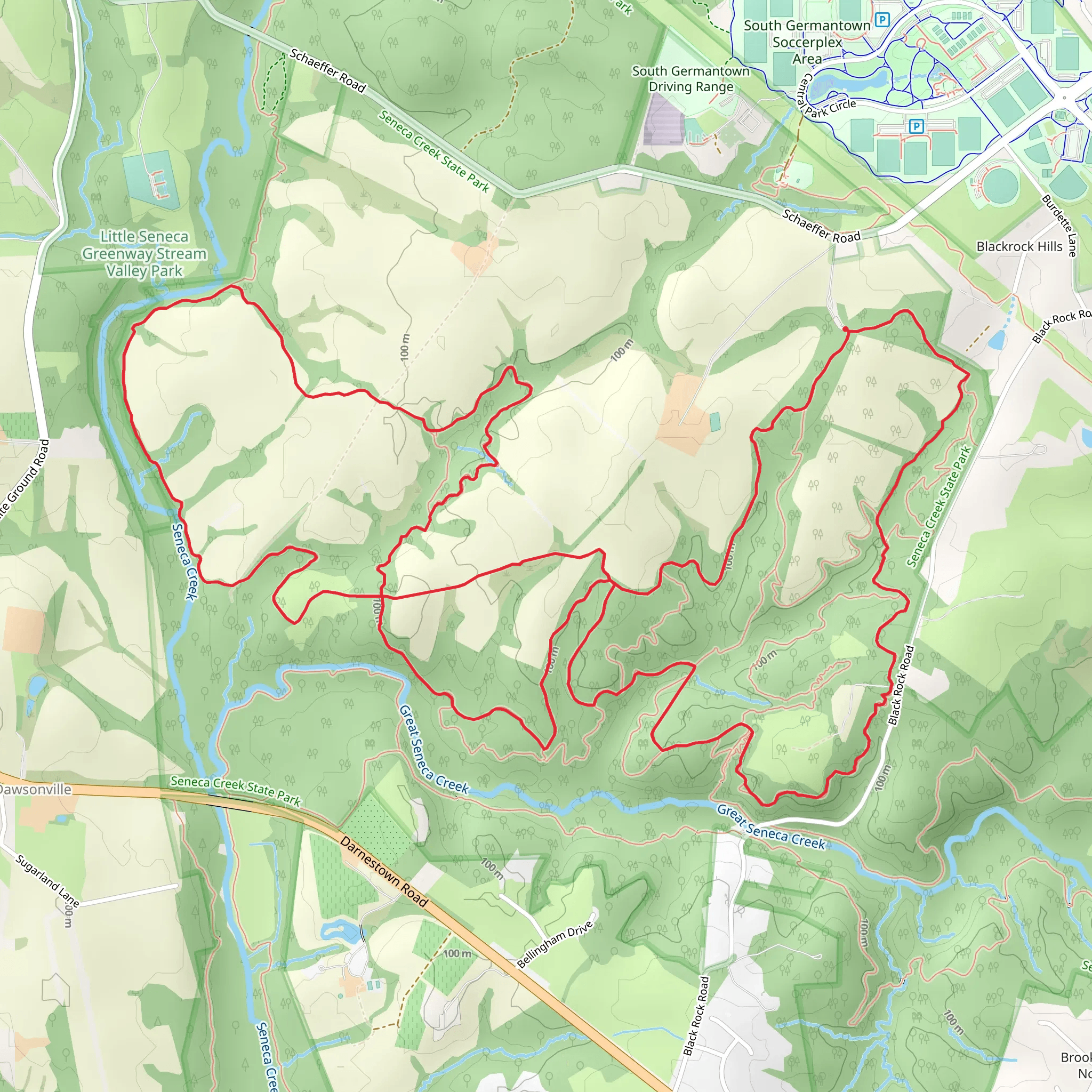 Yellow, Blue and White Loop Trail - Blackrock Mill mobile static map