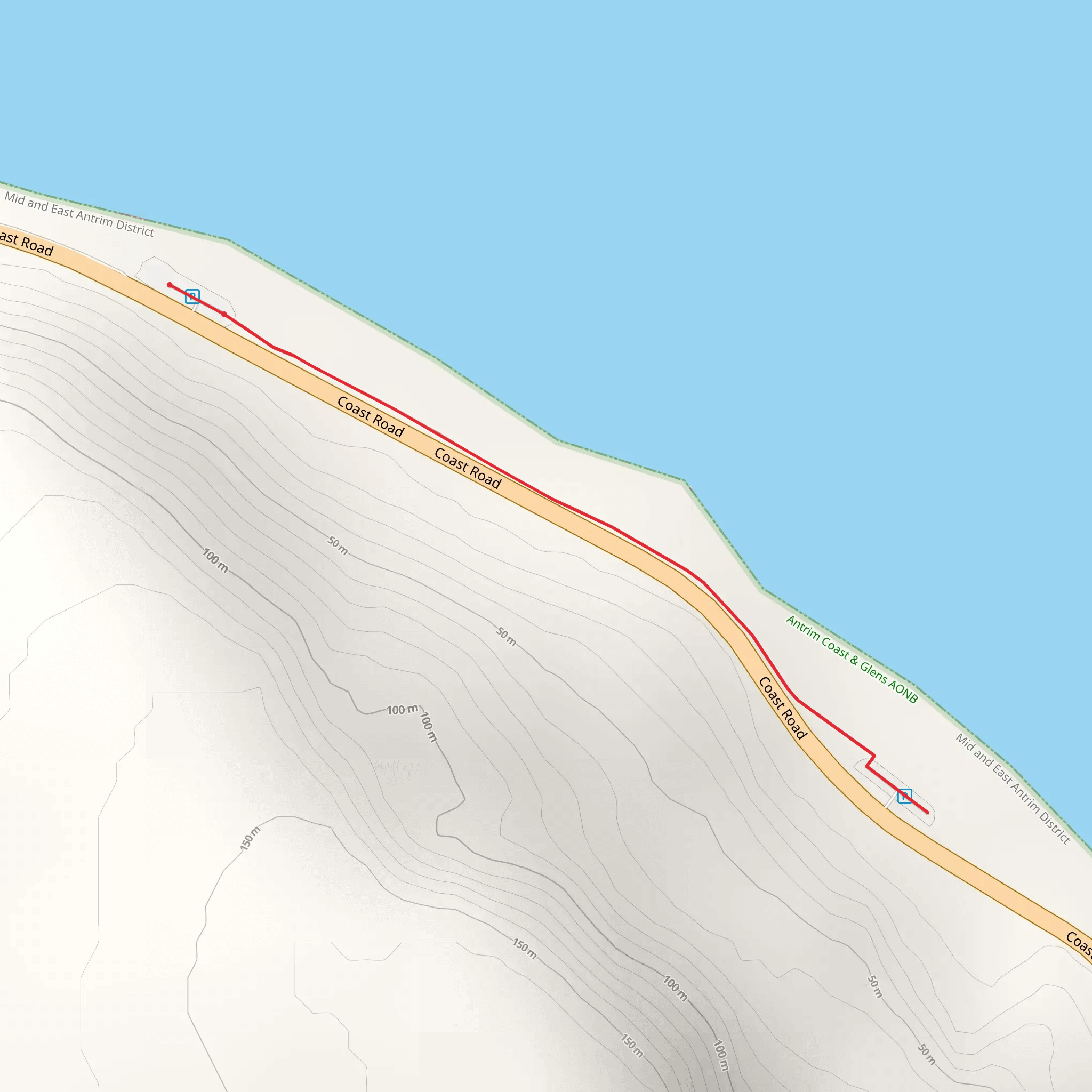 Glenarm Coast Walk mobile static map