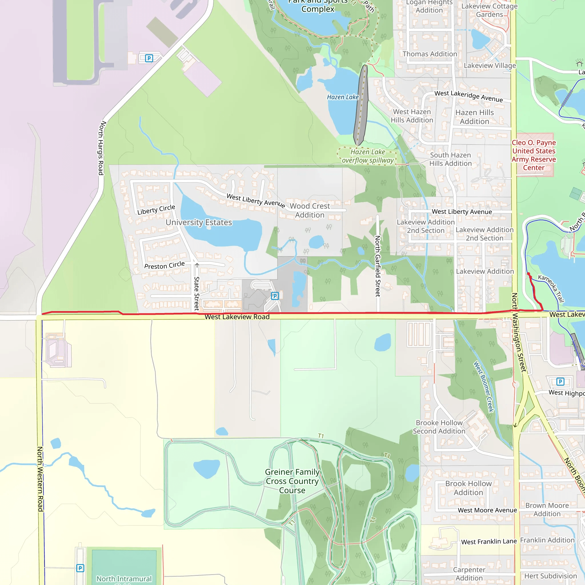 Walk beside West Lakeview Road - Boomer Lake mobile static map