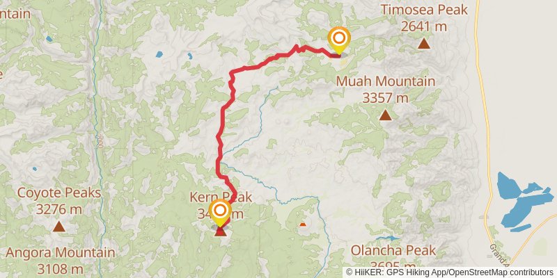 Kern Peak via Theodore Solomons Trail stage 4 Map
