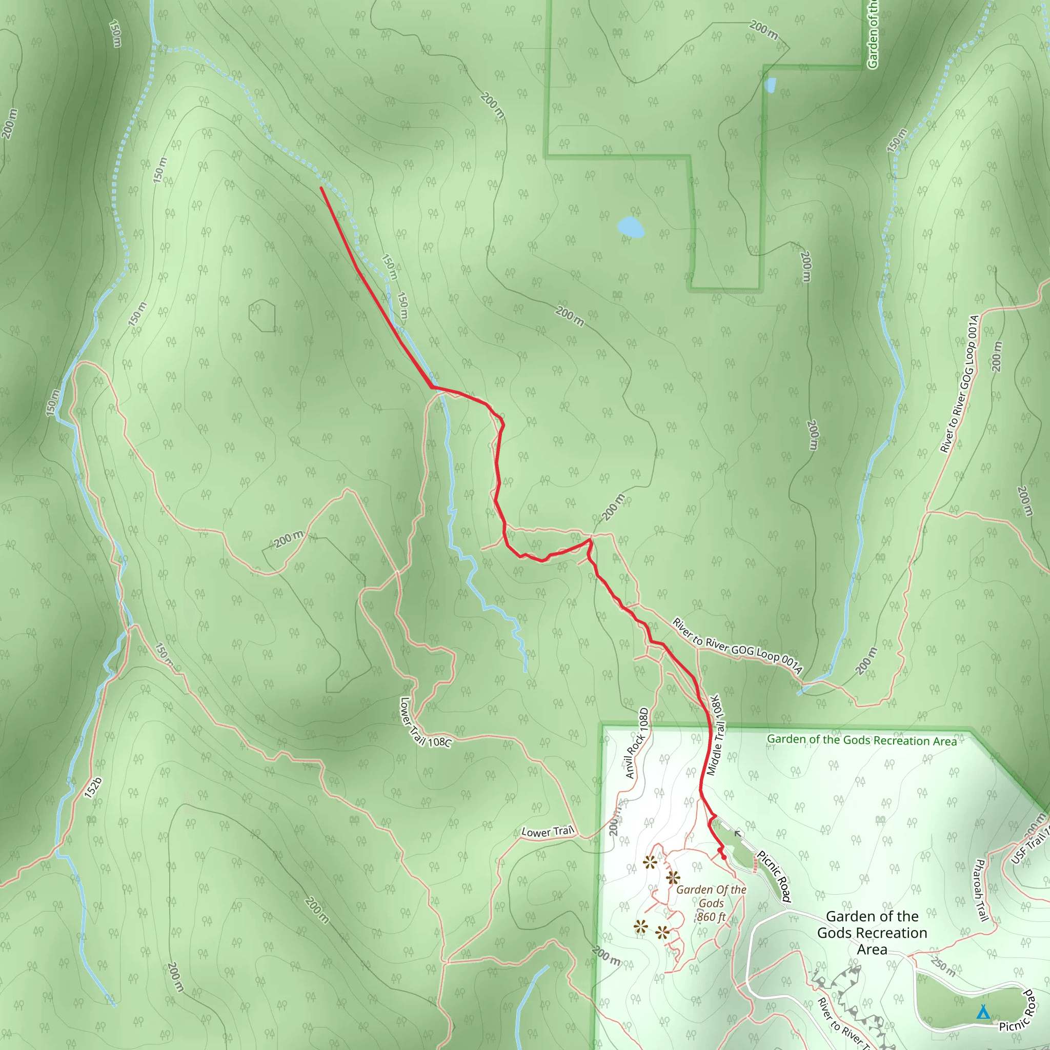 West Bluff Trail mobile static map