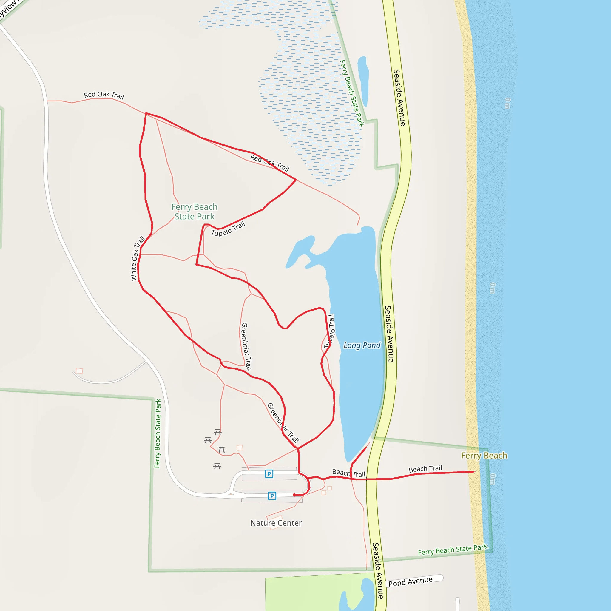 Long Pond from Ferry Beach Park Road mobile static map