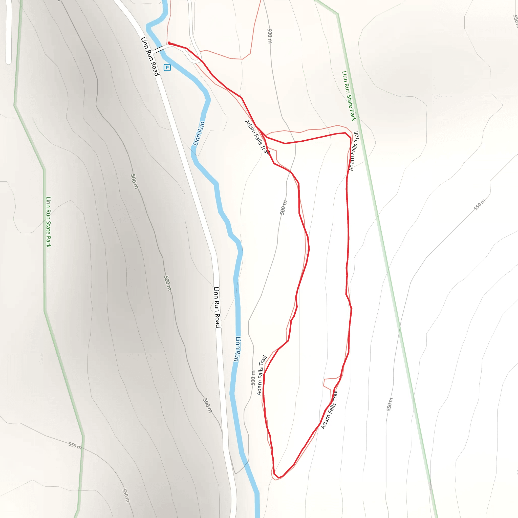 Linn Run Loop Trail mobile static map