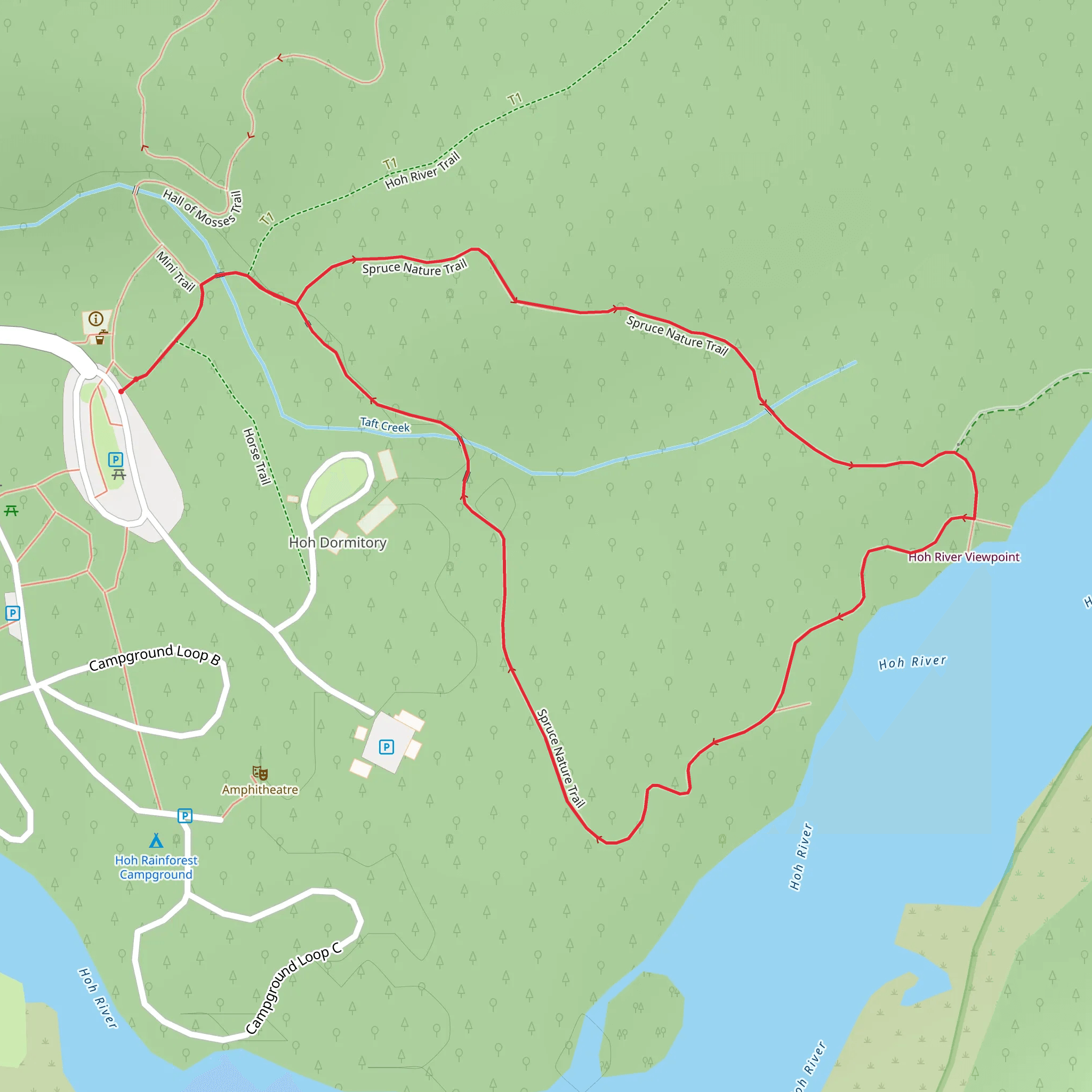Spruce Nature Trail mobile static map