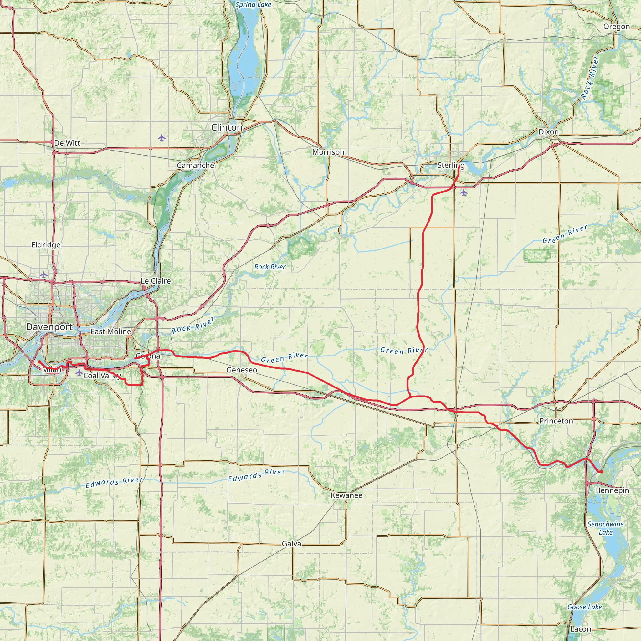 Hennepin Canal Parkway Trail mobile static map