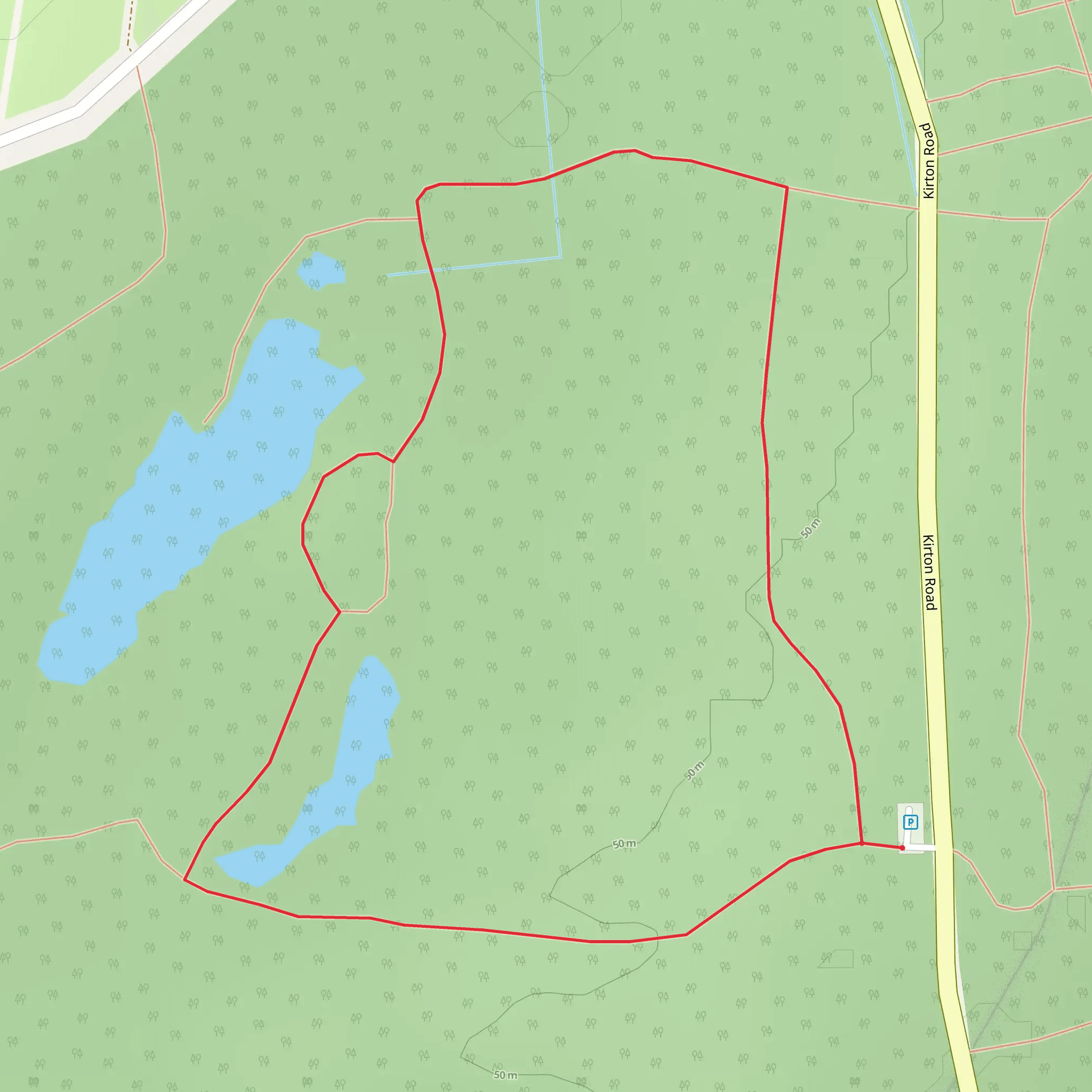 Twigmoor Woods Loop mobile static map