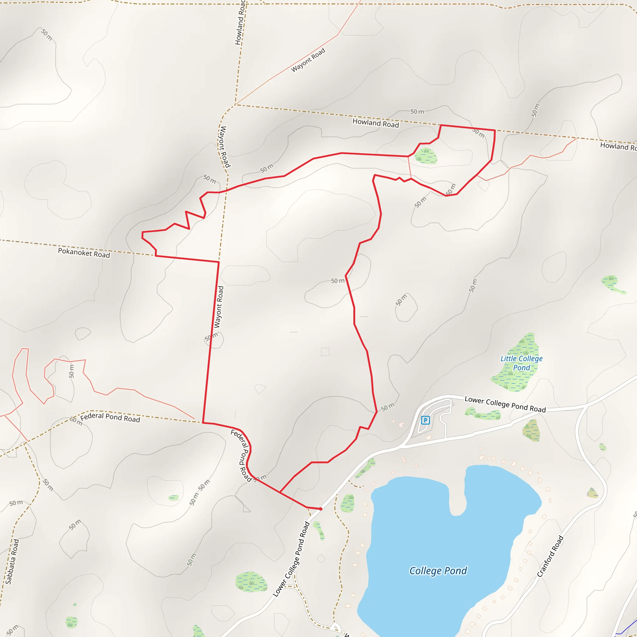 The Atlantic Way Loop Trail via College Pond mobile static map