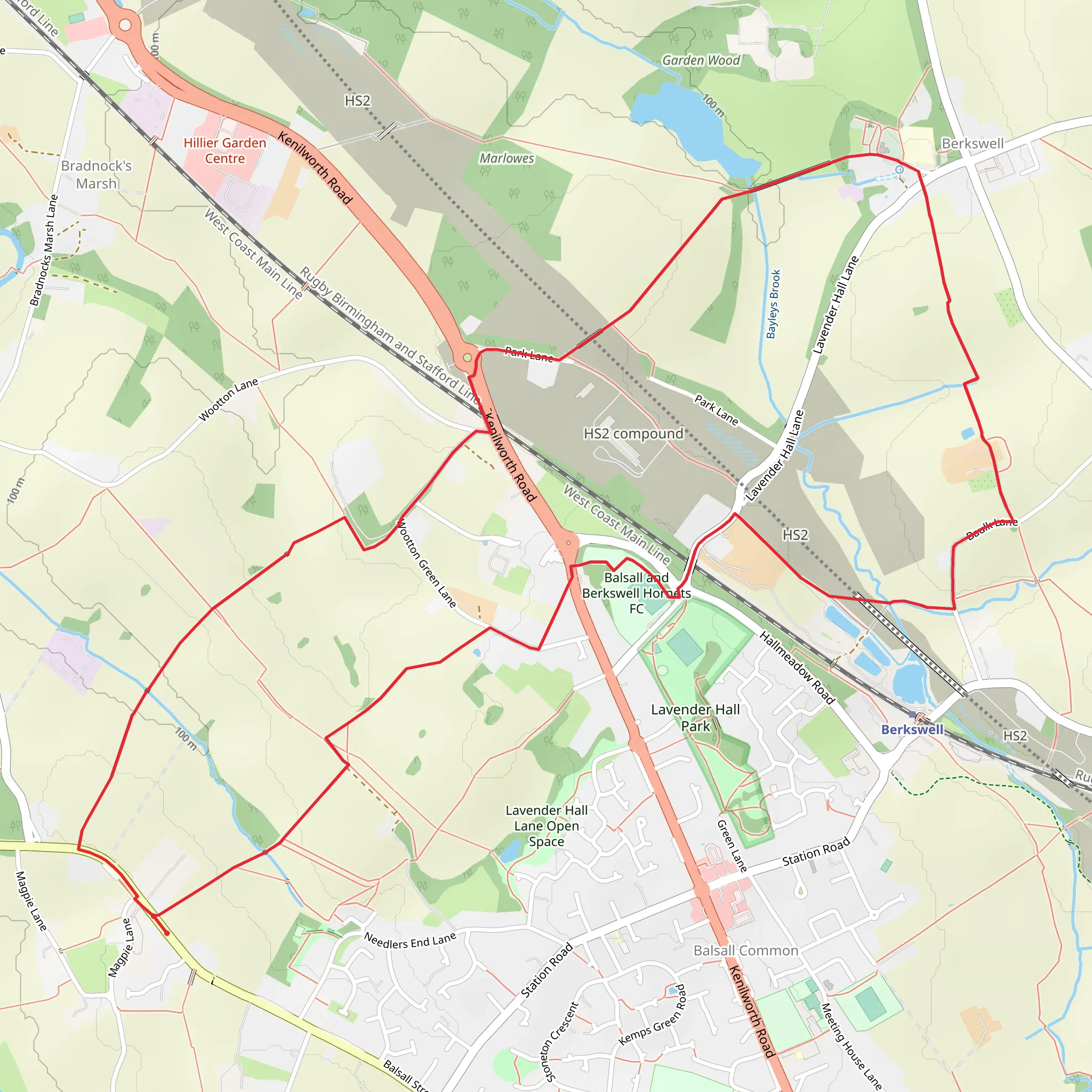 Berkswell Loop mobile static map