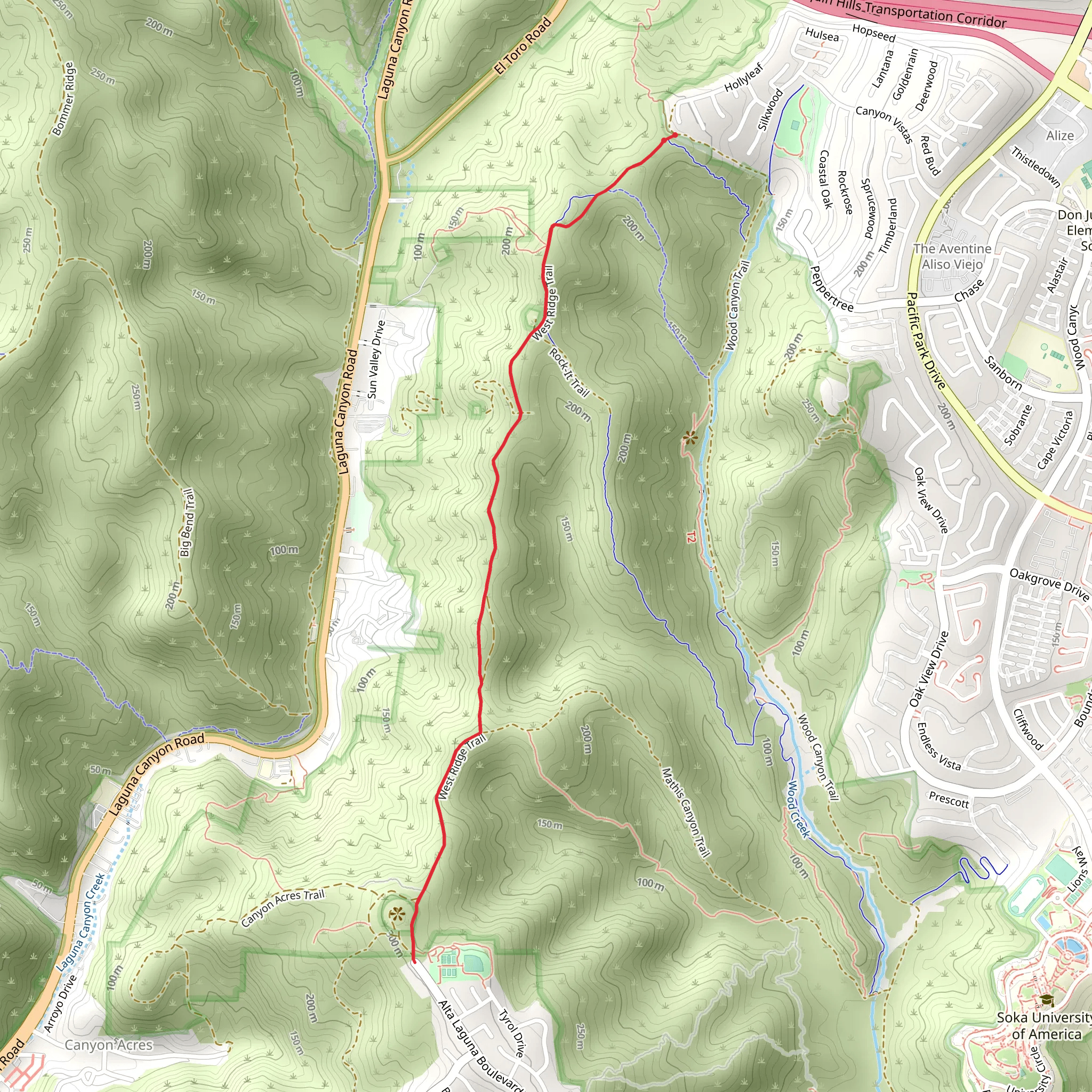 Western Ridge Trail mobile static map