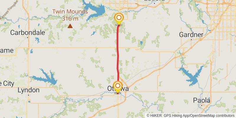 American Discovery Trail - Kansas stage 6 Map