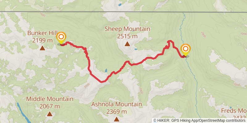 Pacific Northwest Trail stage 59 Map