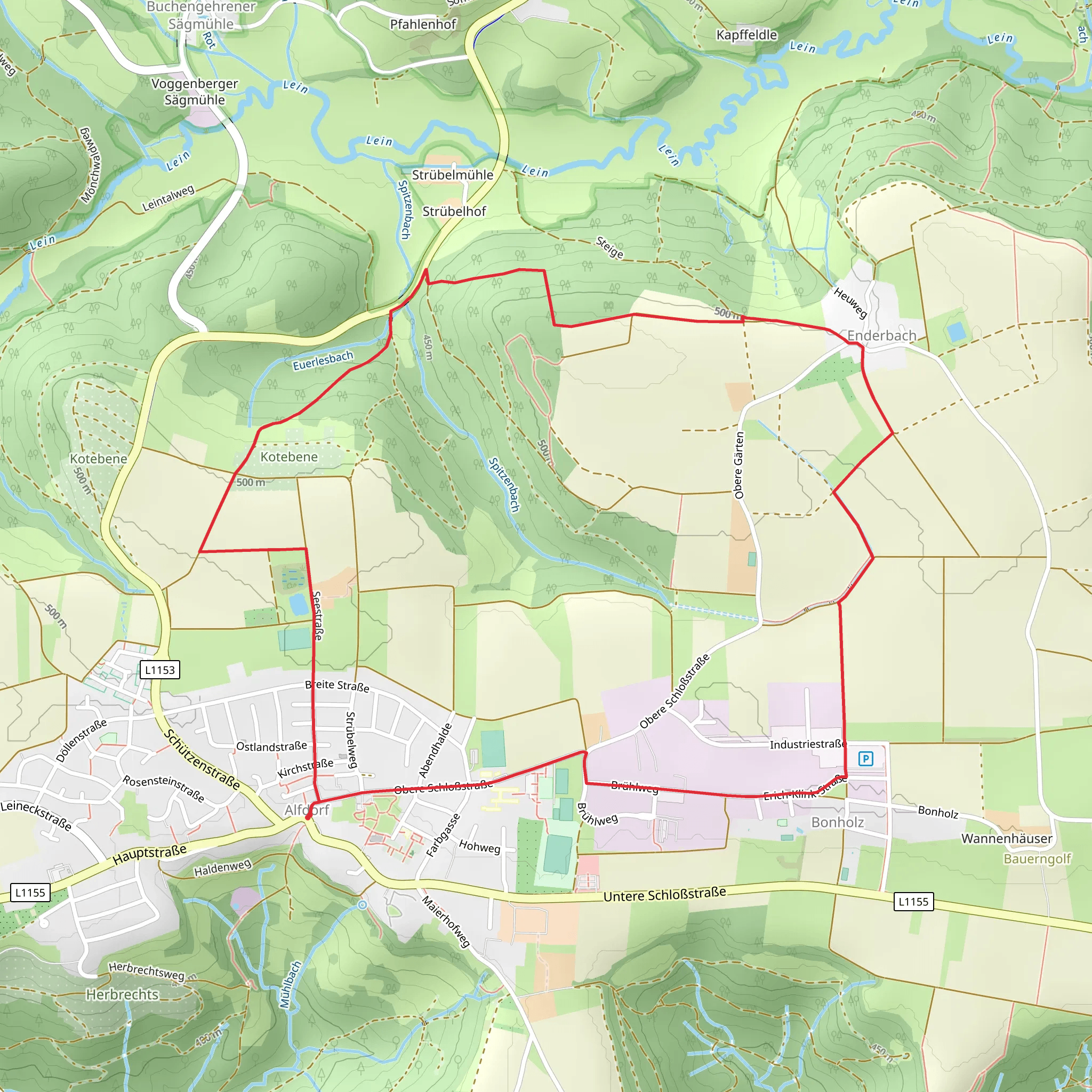 Ebenen Rundweg mobile static map