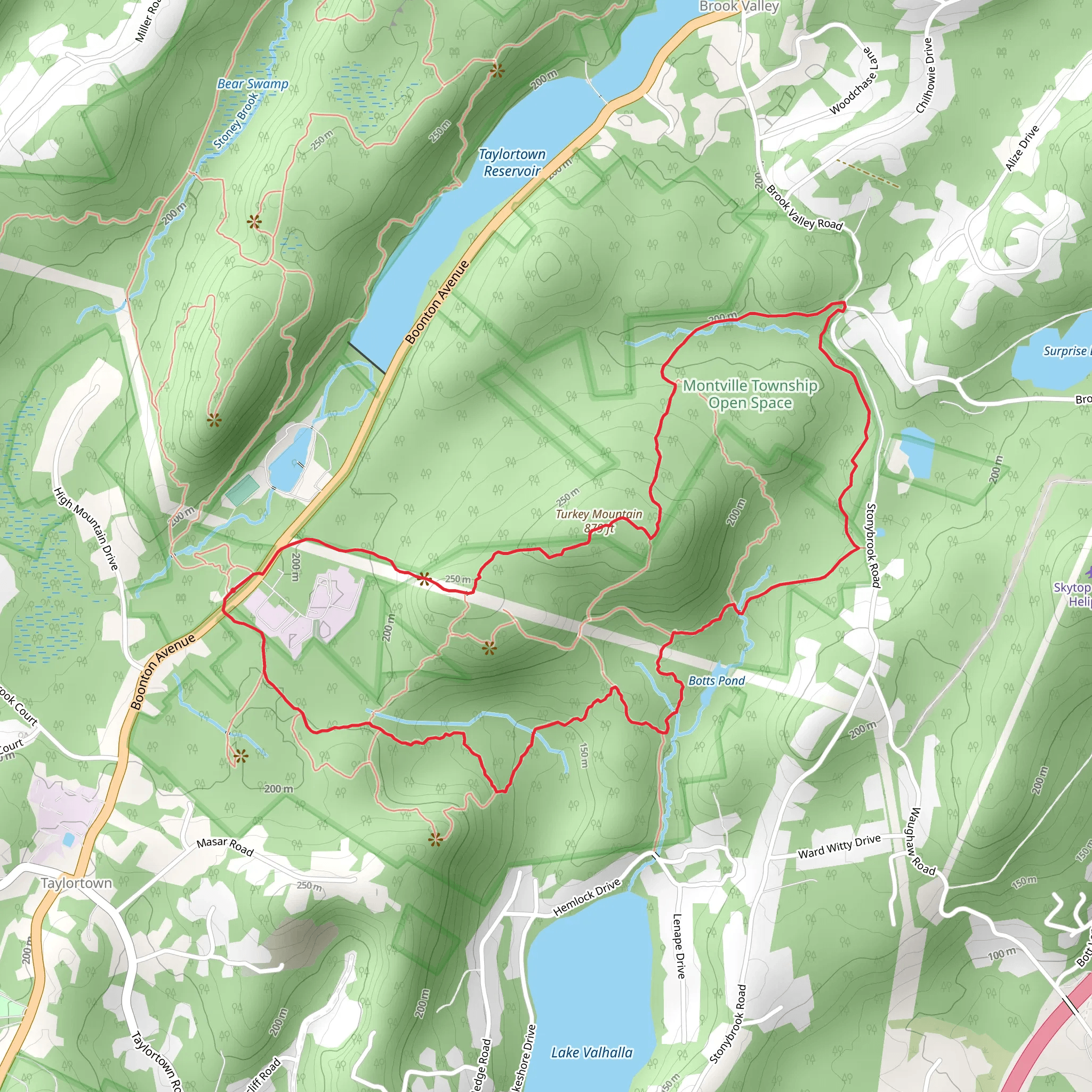 Turkey Mountain Loop via Yellow and Red Trail mobile static map