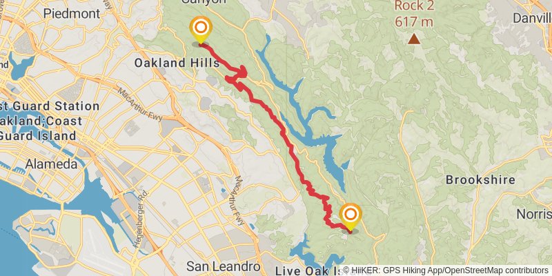 Bay Area Ridge Trail stage 28 Map