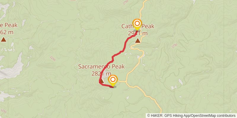 Sacramento Rim Trail alt 1 Map