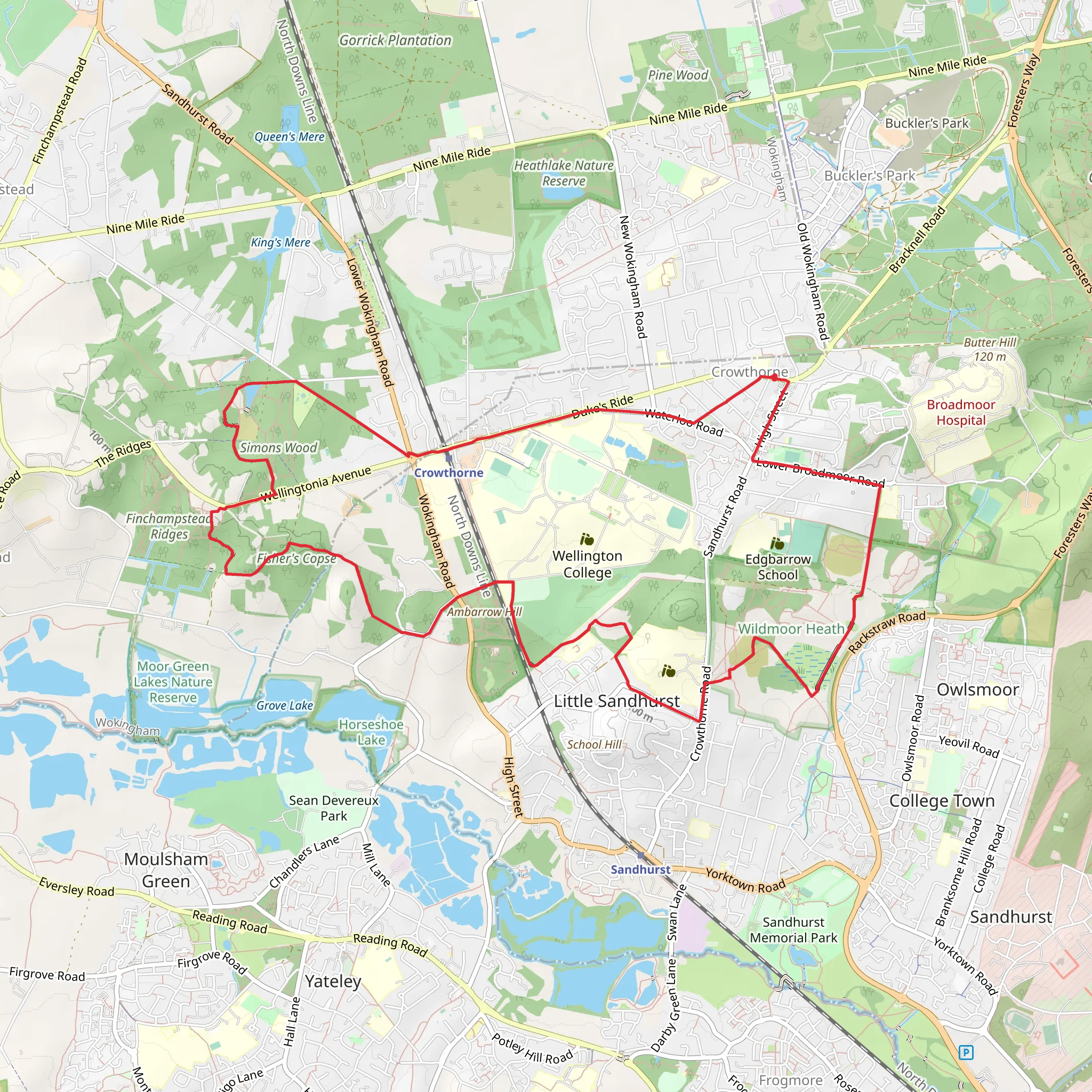 Simons Wood and Coalpit Copse Loop mobile static map