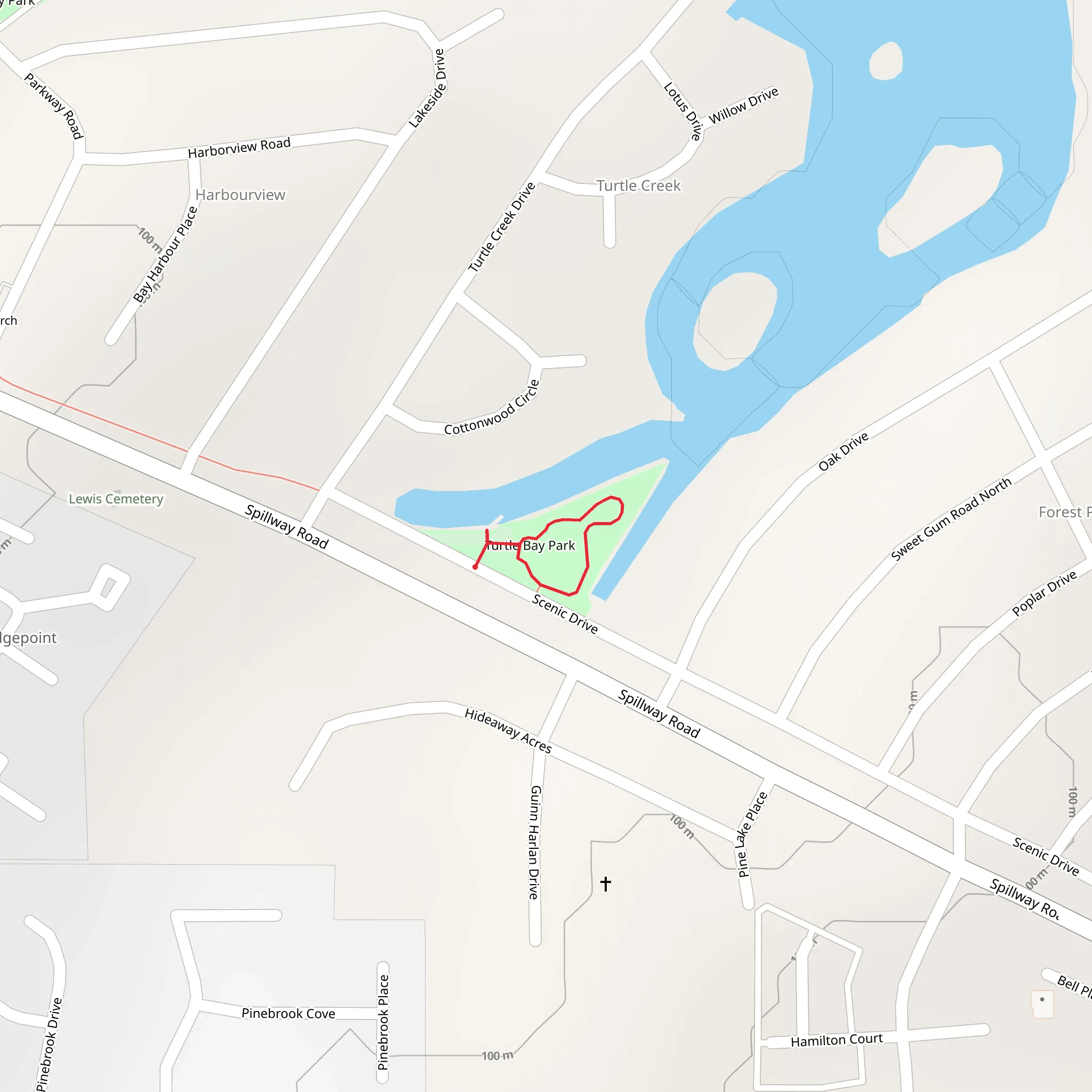 Turtle Bay Park Loop mobile static map