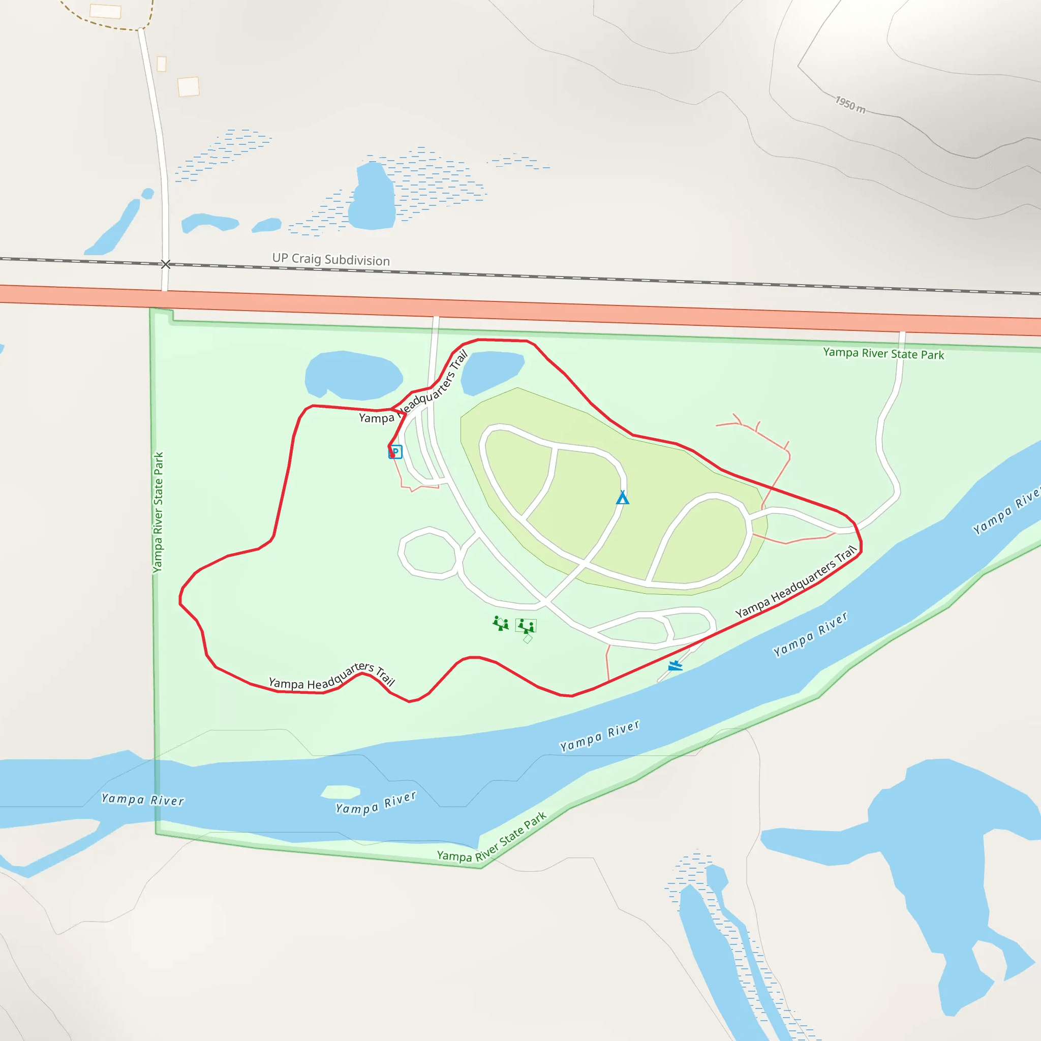 Yampa River State Park Loop mobile static map