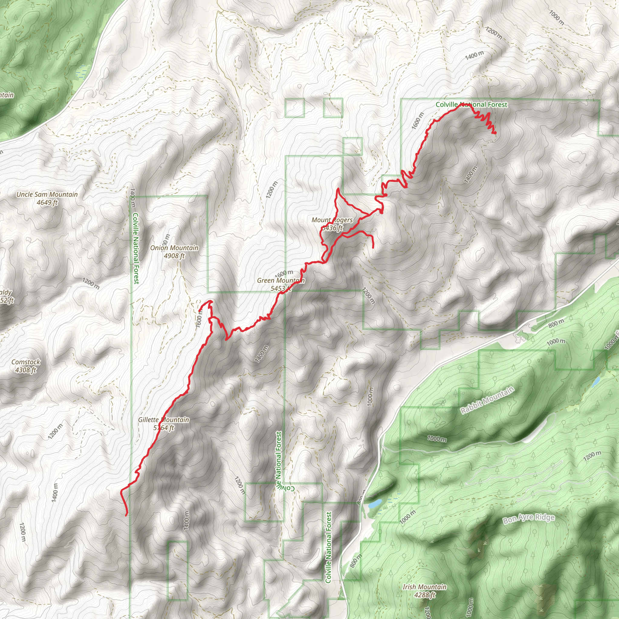 Gillette Ridge Trail mobile static map