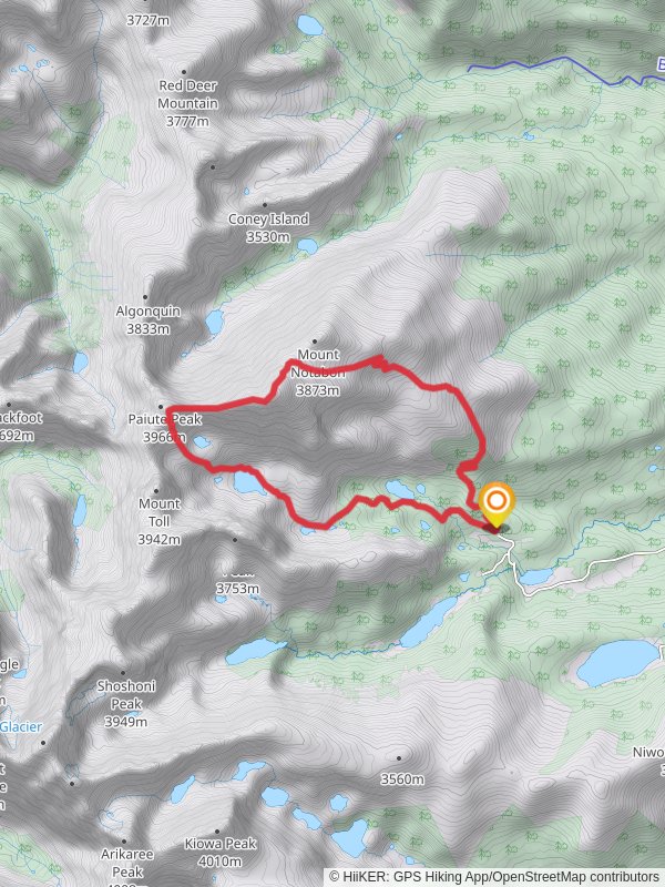 Beaver Creek, Mount Audubon, Paiute Peak and Blue Lake Loop Trail mobile static map