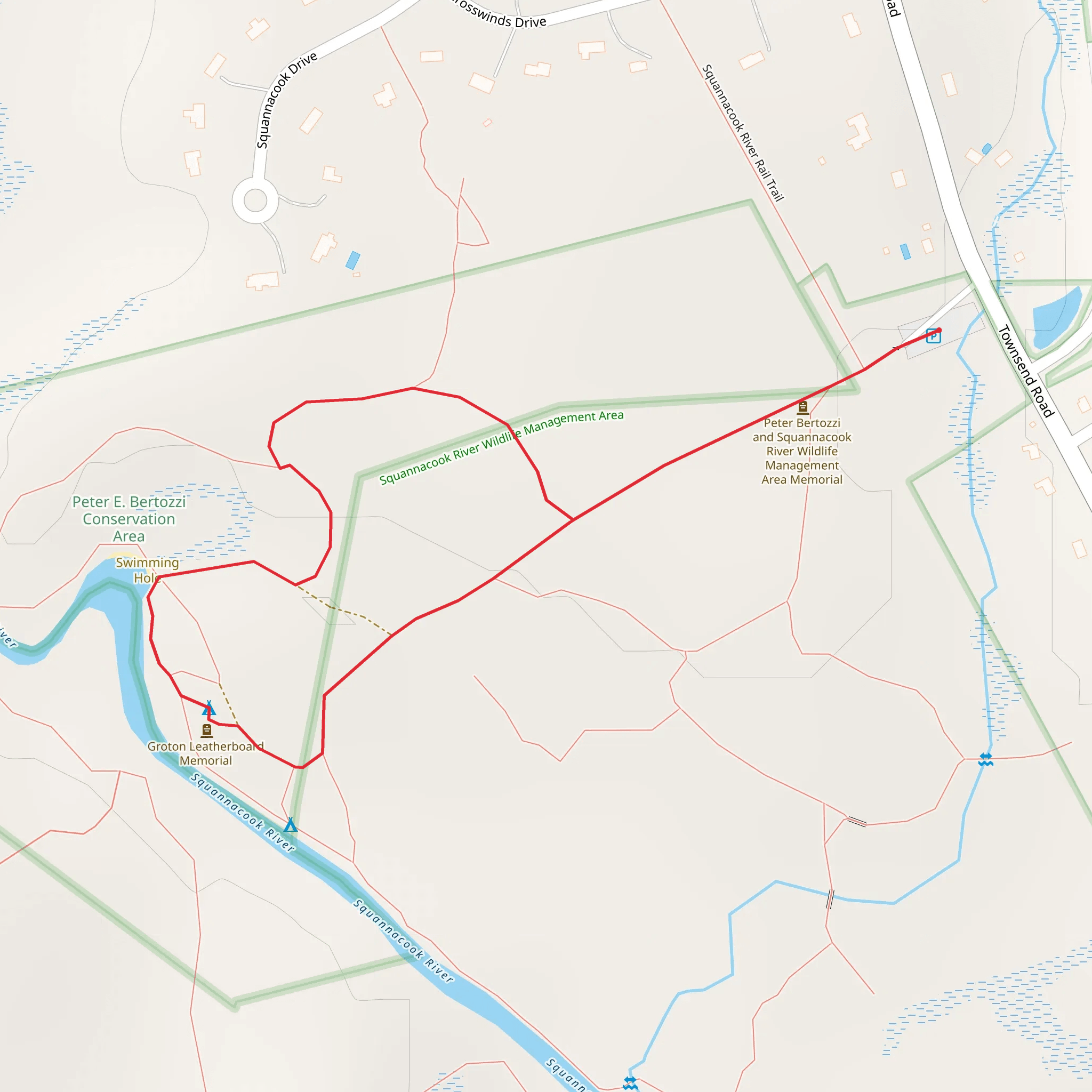 Squannacook River from Townsend Road mobile static map