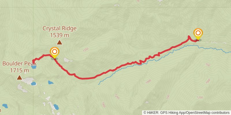 Boulder Lake via Olympic Hot Springs Trail stage 2 Map