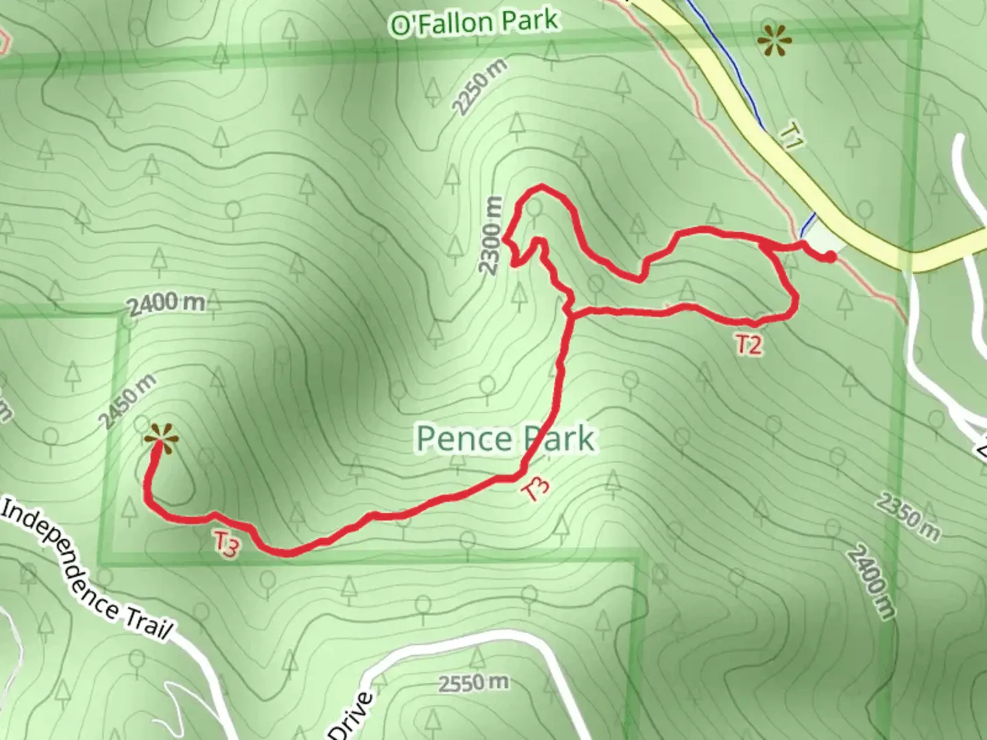 An image depicting the trail Independence Mountain Trail and its surrounding area.