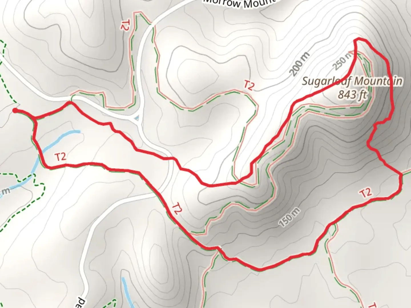 An image depicting the trail Sugarloaf Mountain Loop Trail and its surrounding area.