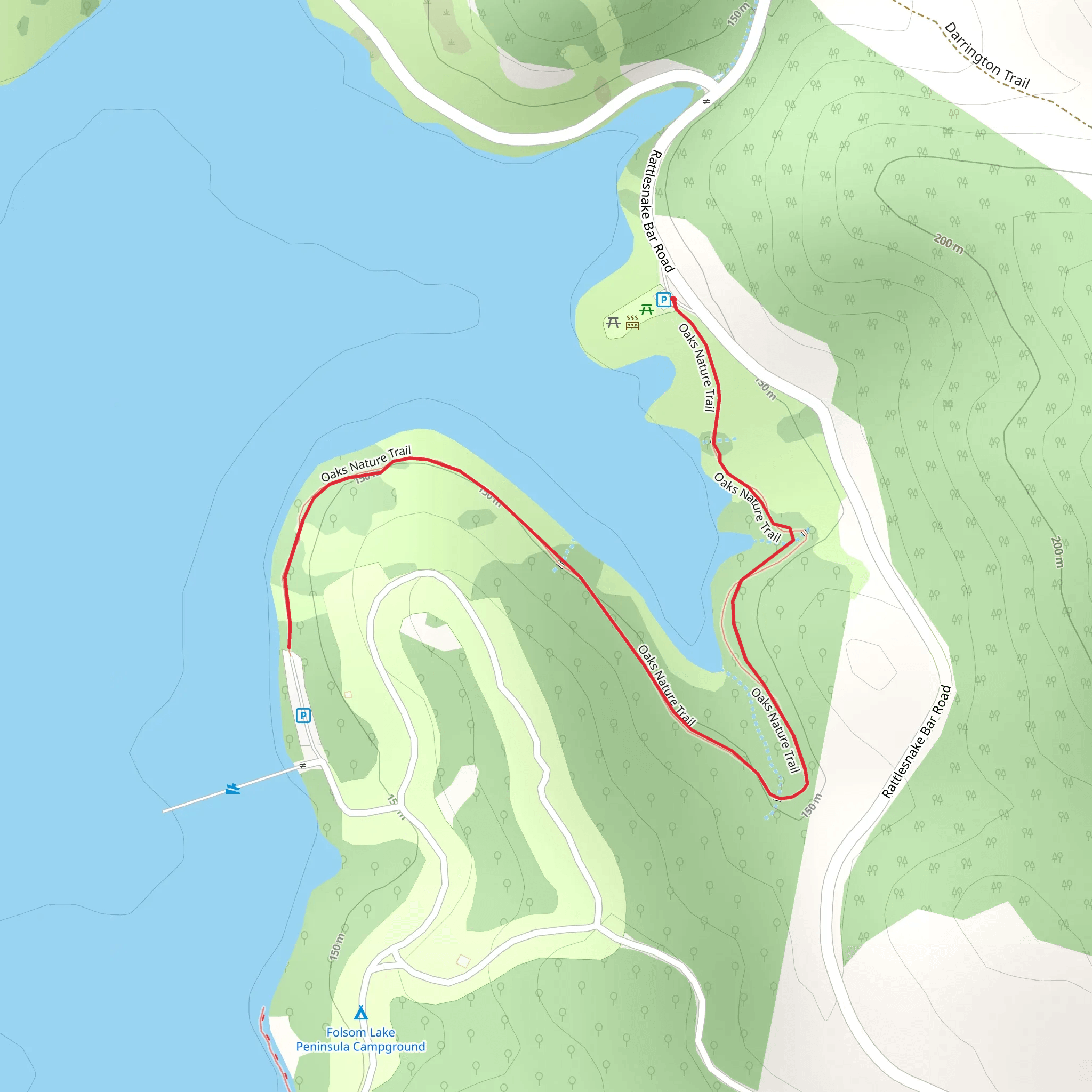 Oaks Nature Trail mobile static map