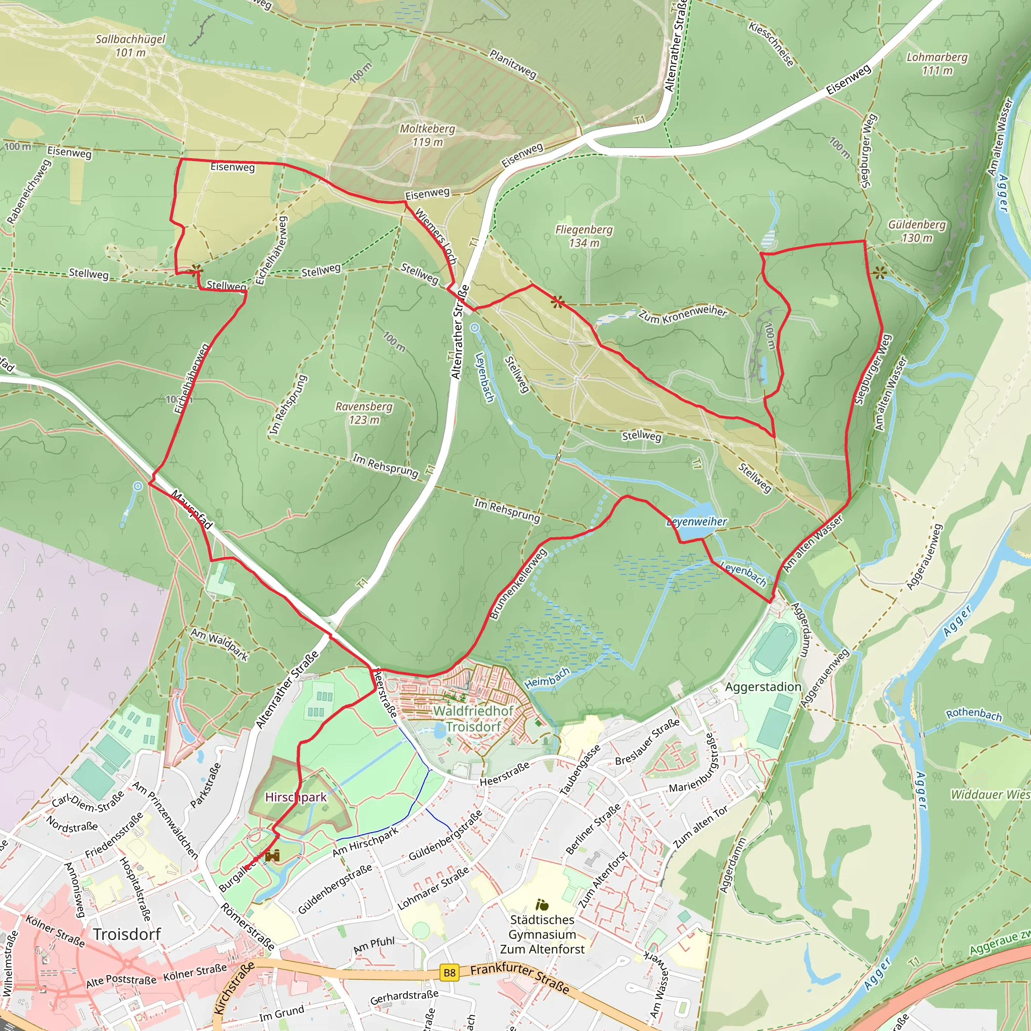 Siebengebirgsblick and Leyenweiher via Fliegenberg Tour mobile static map