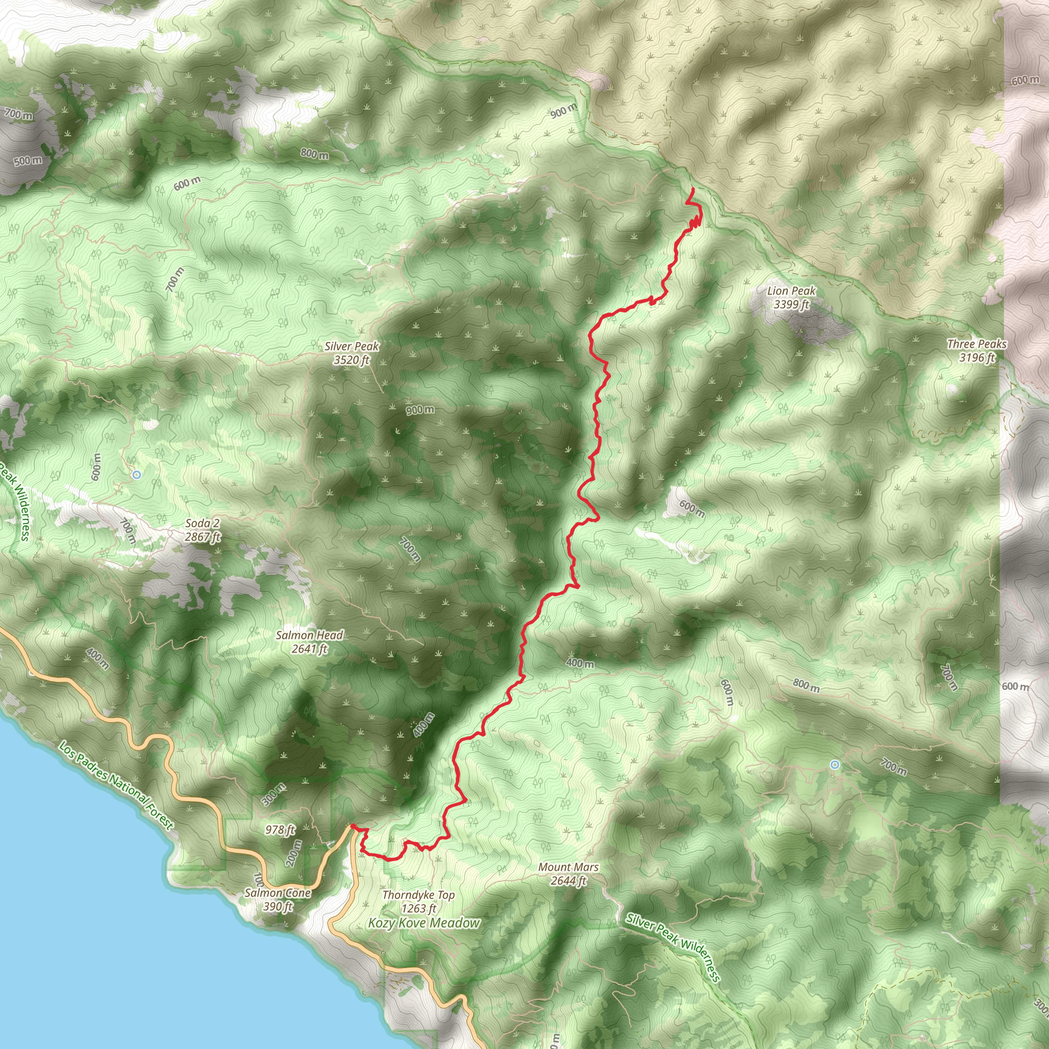 Salmon Creek Trail mobile static map