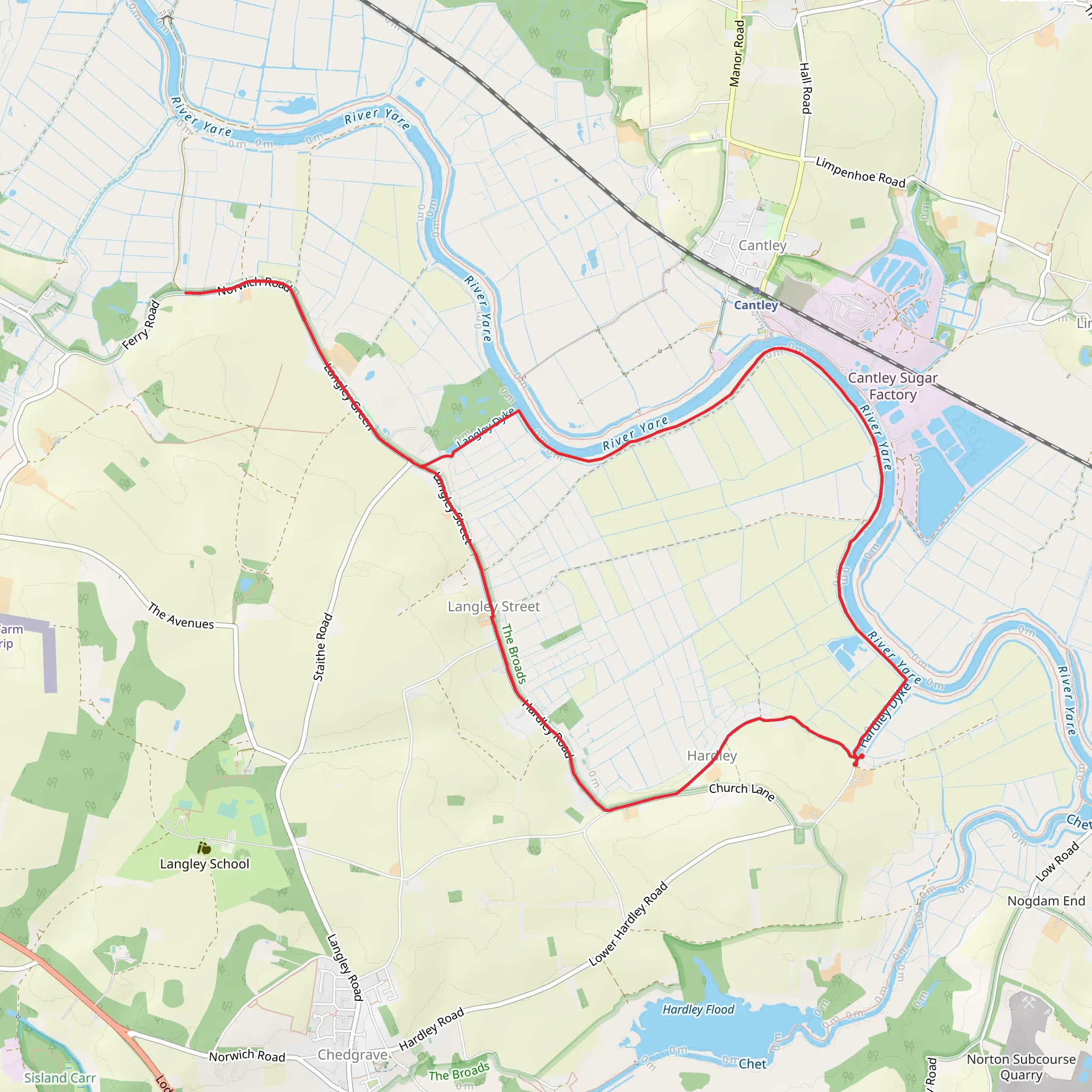 River Yare and The Wherrymans Way mobile static map