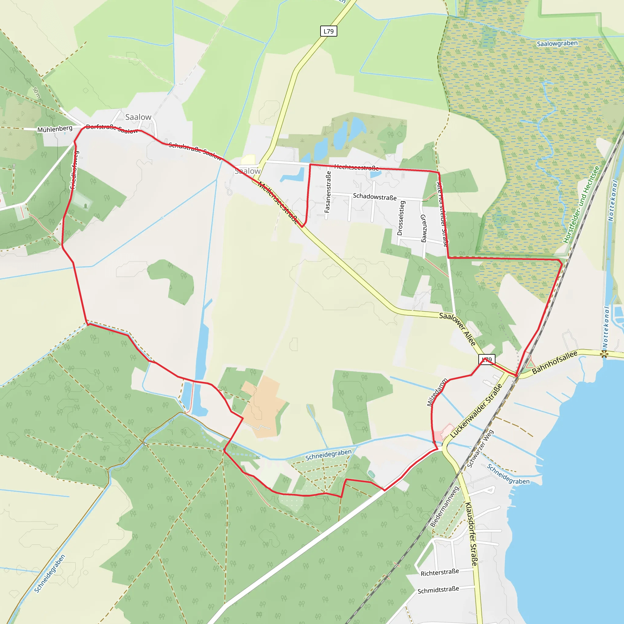 Saalow Circular Walk mobile static map