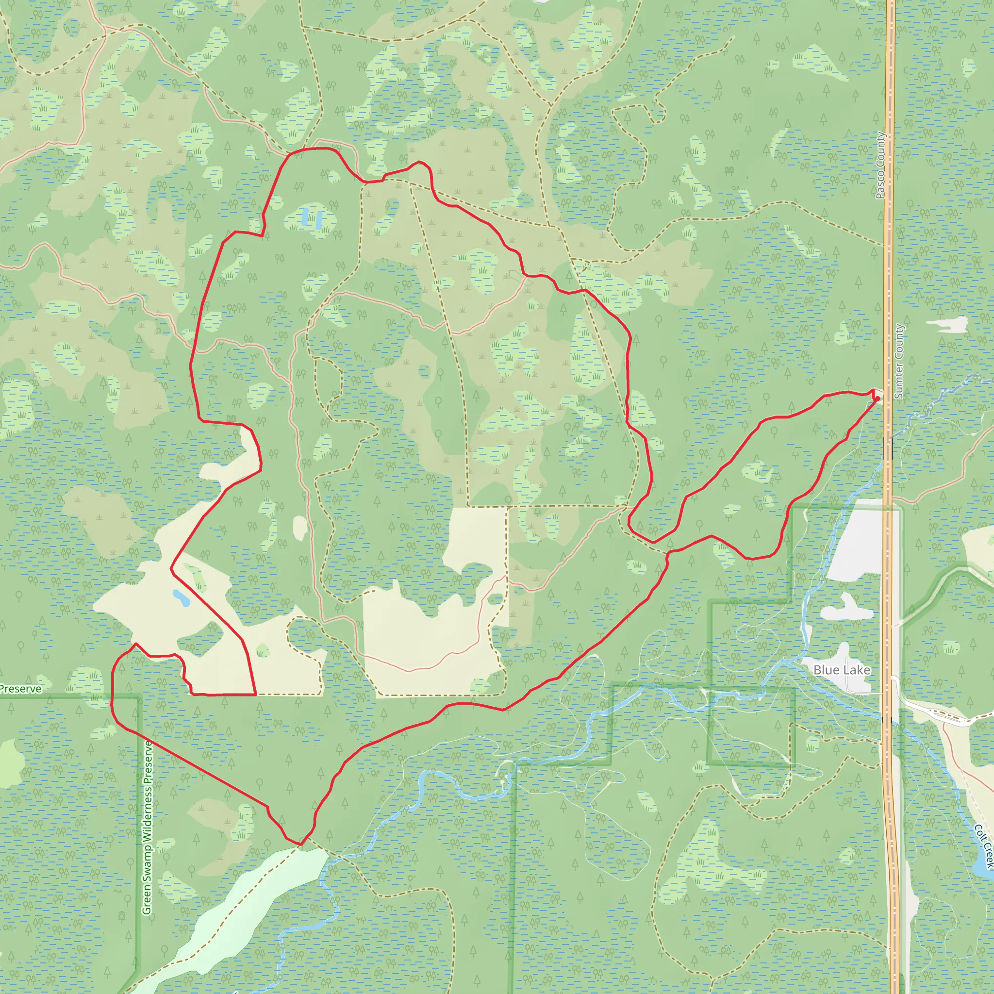 Colt Creek State Park - Florida Trail mobile static map
