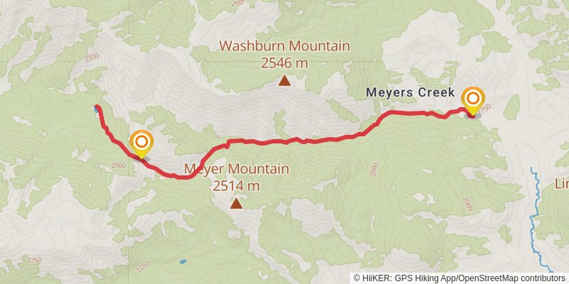 Meyers Creek Trail stage 2 Map