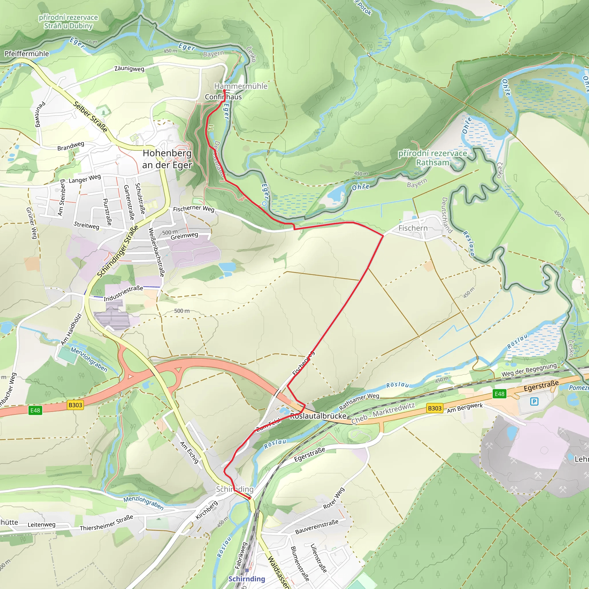 Hammermühle to Schirnding Walk mobile static map