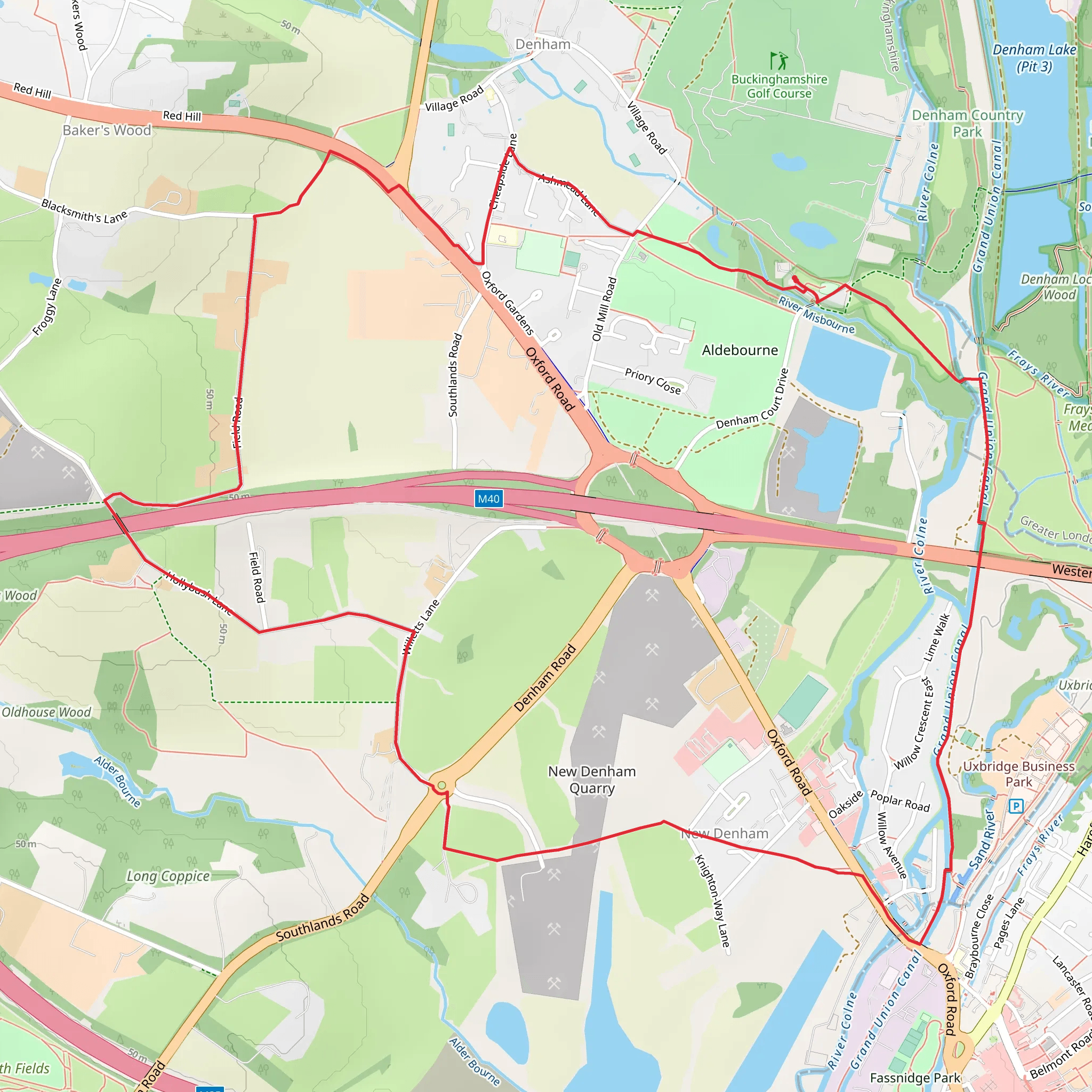 Colne Valley Regional Park Loop mobile static map