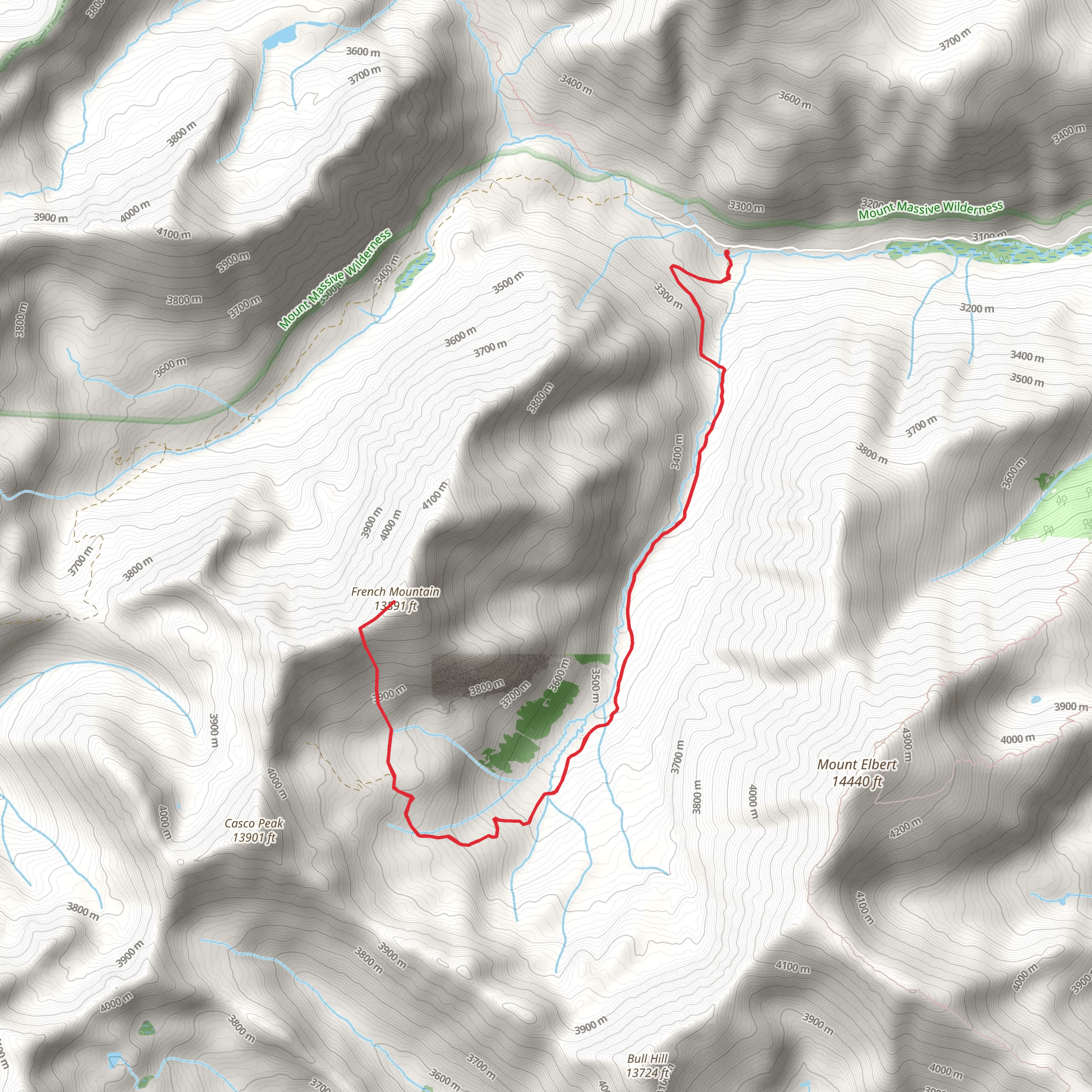French Mountain via South Halfmoon mobile static map