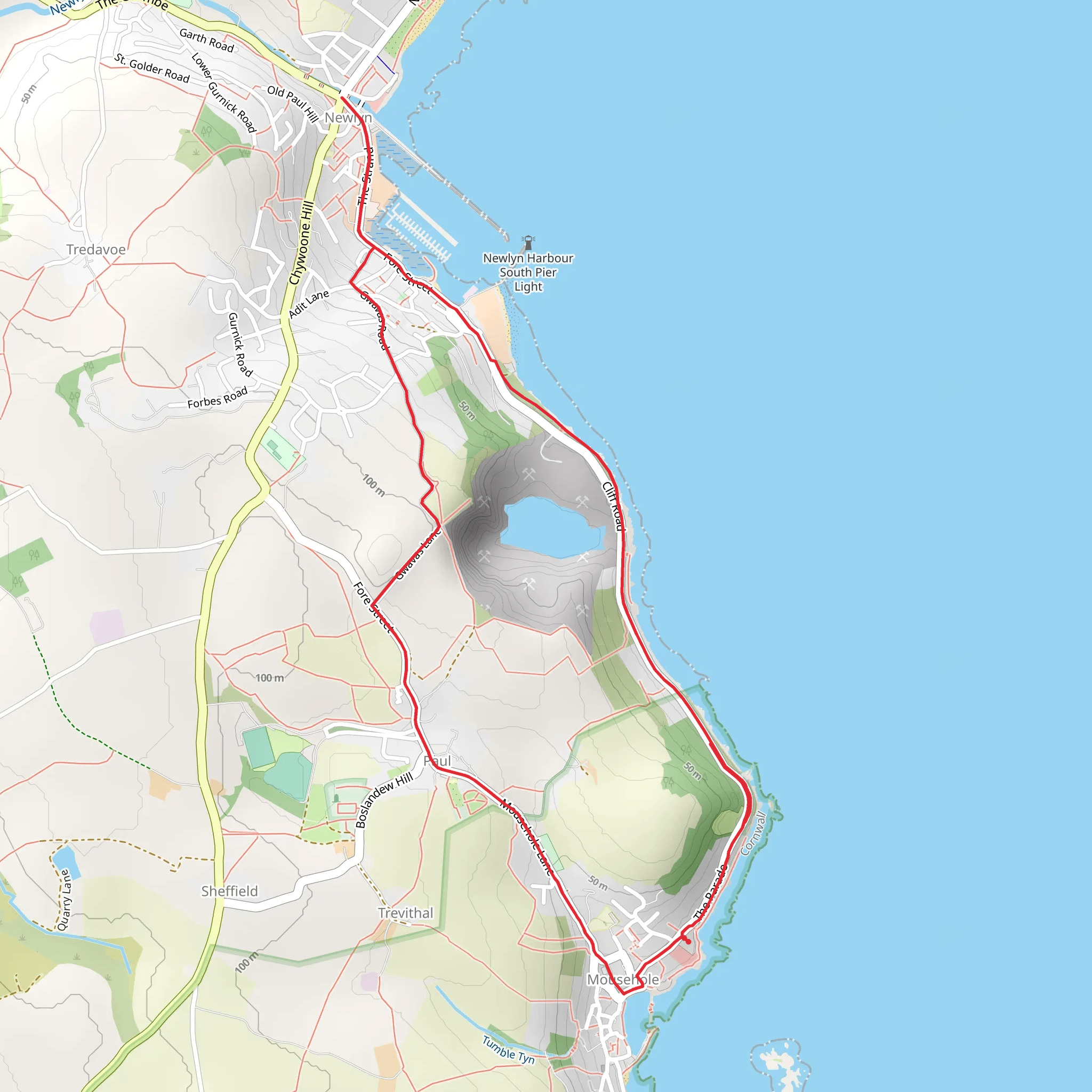 Mousehole Loop mobile static map