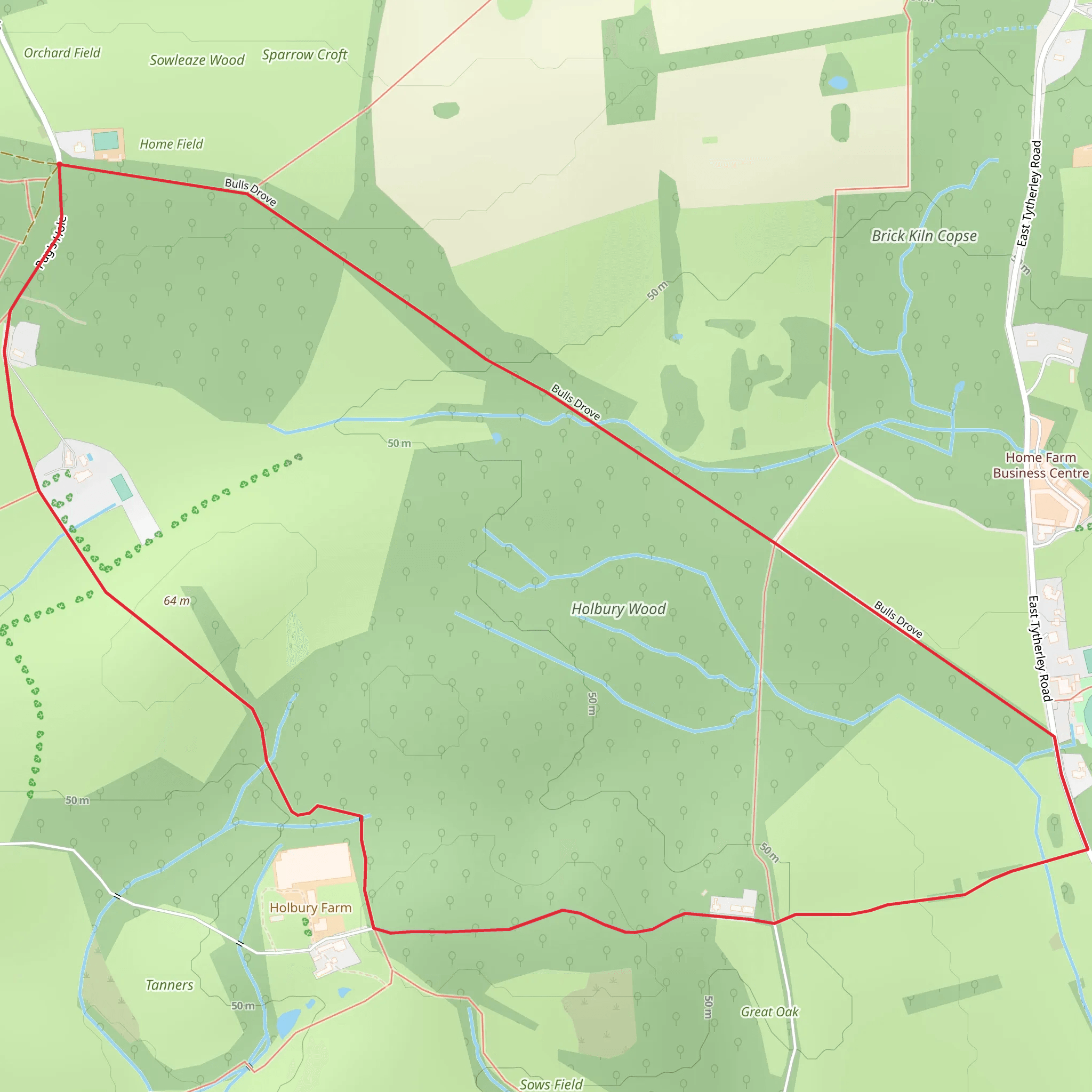 Holbury Wood Loop mobile static map