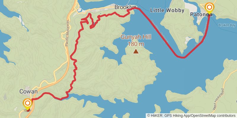 The Great North Walk stage 5 Map