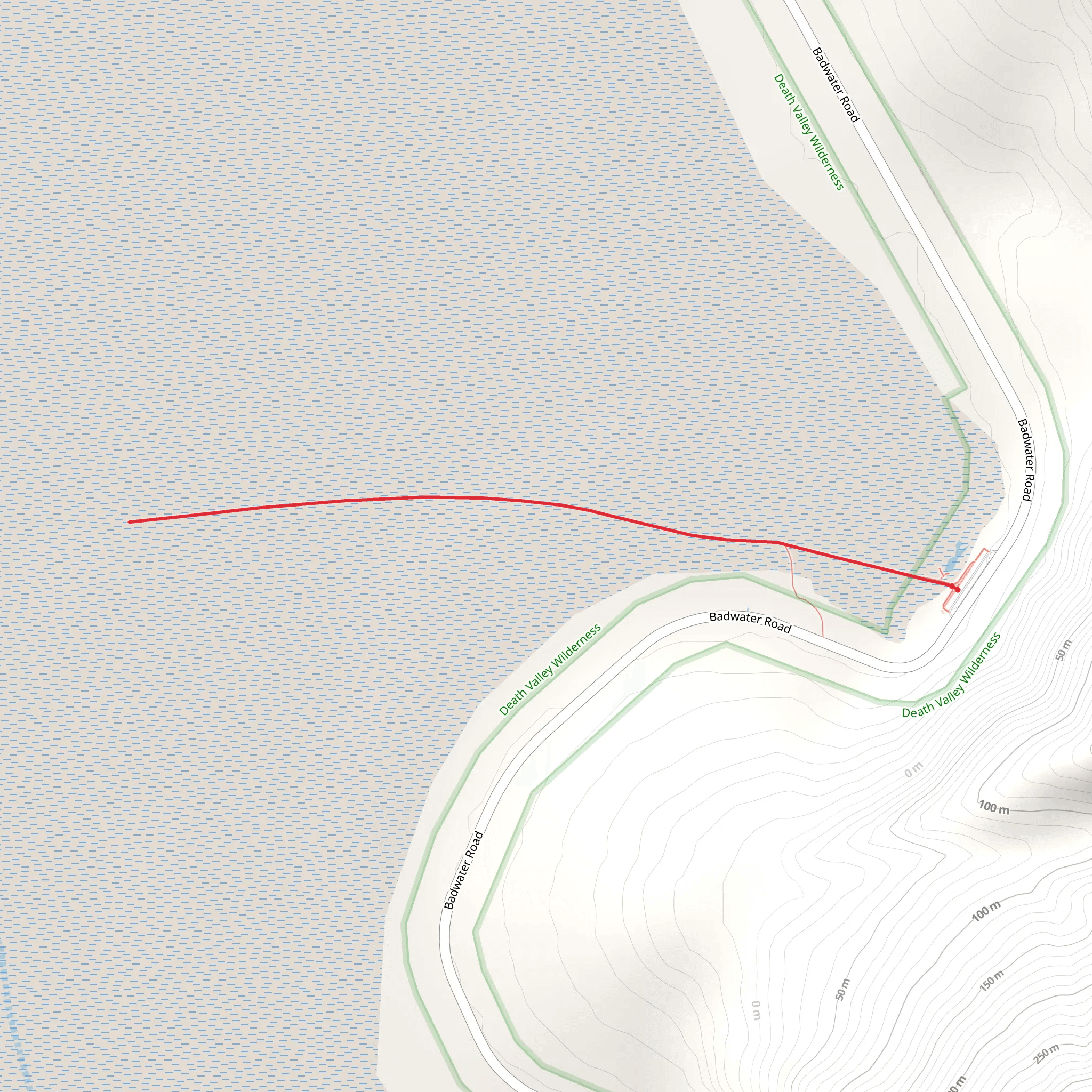 Badwater Basin Salt Flats Trail mobile static map